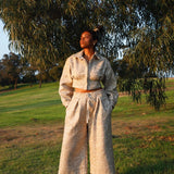 Zevelyn Jean Emerson Cropped Jacket Emerson Cropped Jacket Ivory Swirl