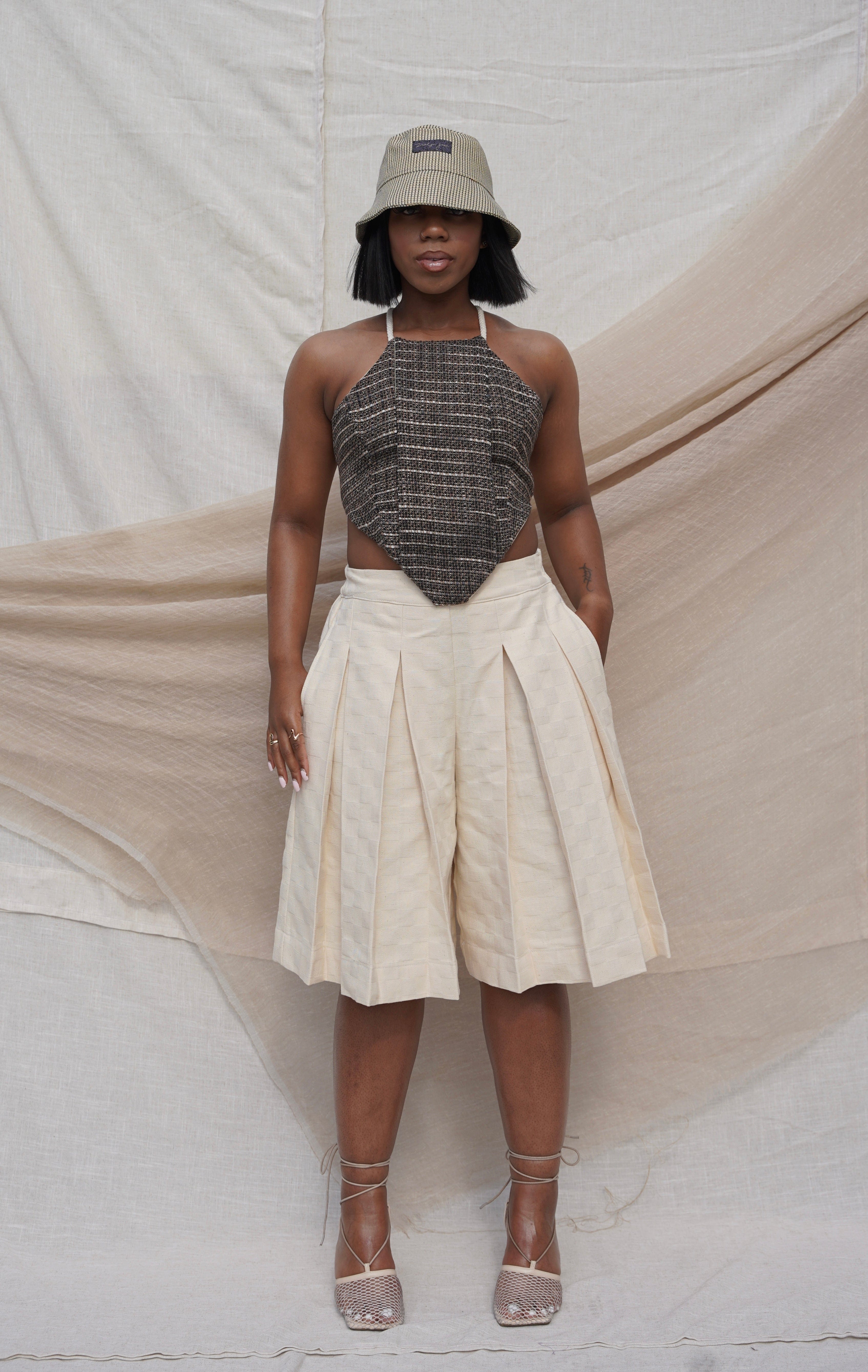 Zevelyn Jean Koda Shorts KODA SHORTS Cream Denim