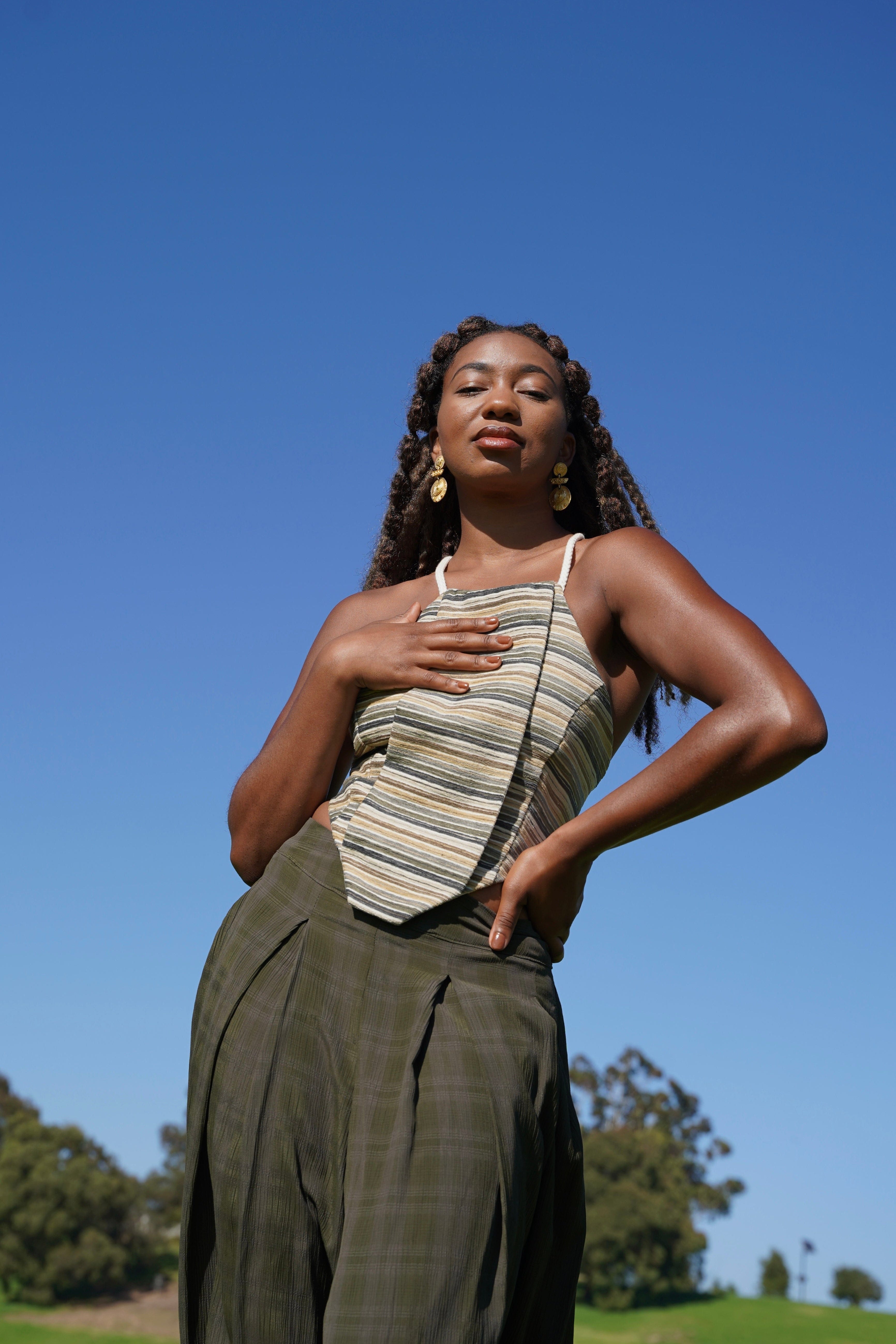 Zevelyn Jean Deonn Halter Top Deonn Halter Top Moss