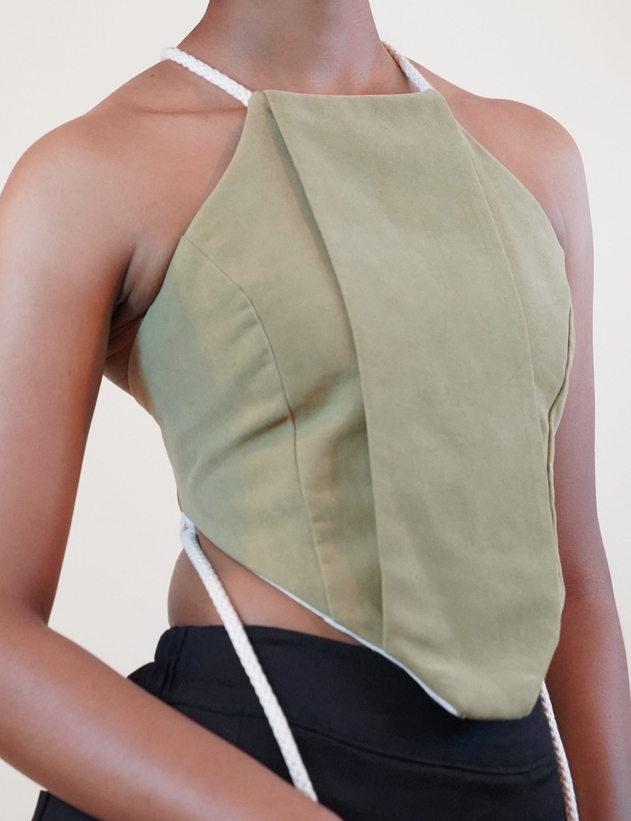 Zevelyn Jean Deonn Halter Top Deonn Halter Top Soft Olive