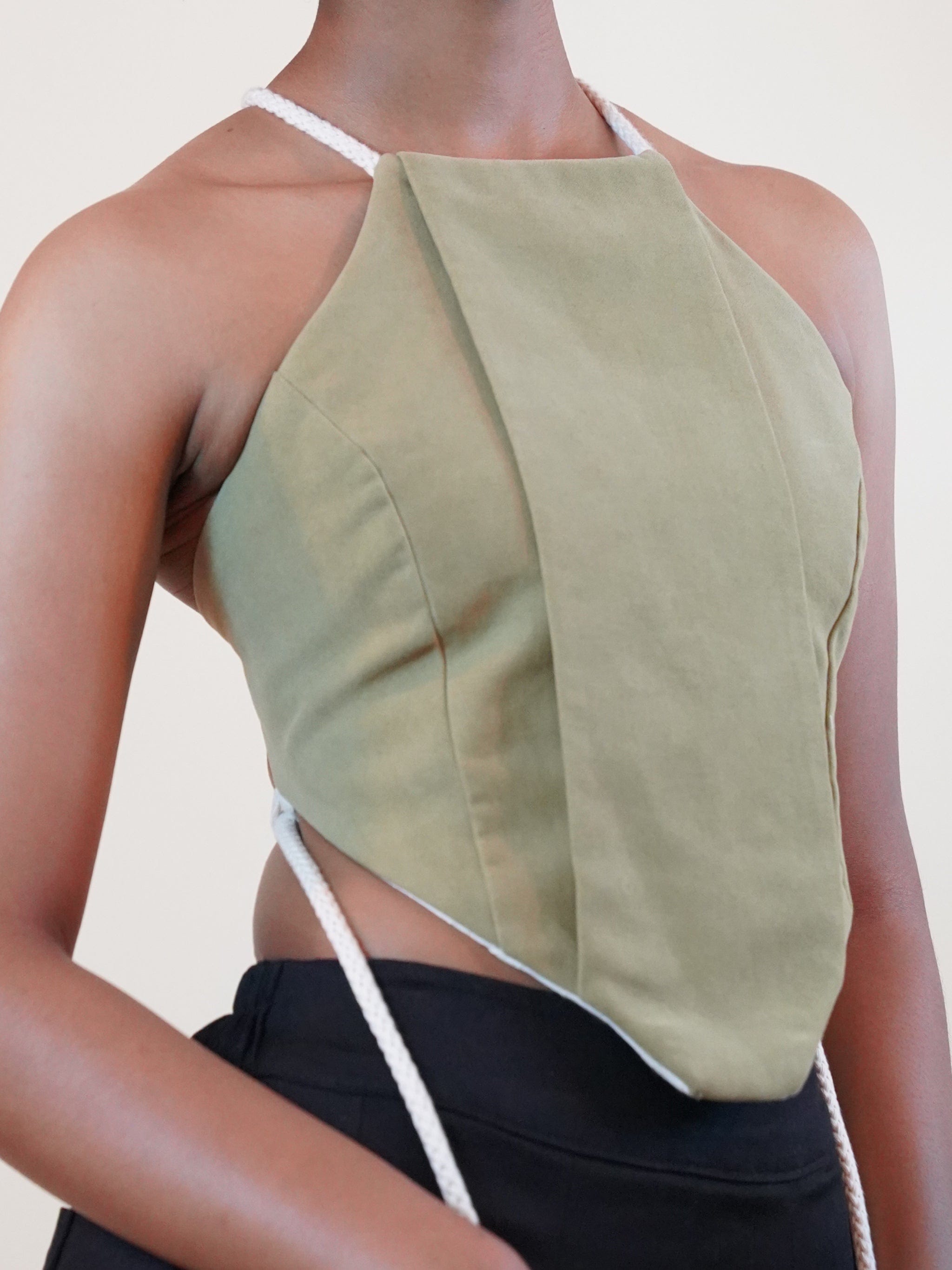 Zevelyn Jean Deonn Halter Top Deonn Halter Top Soft Olive