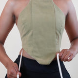 Zevelyn Jean Deonn Halter Top Deonn Halter Top Soft Olive