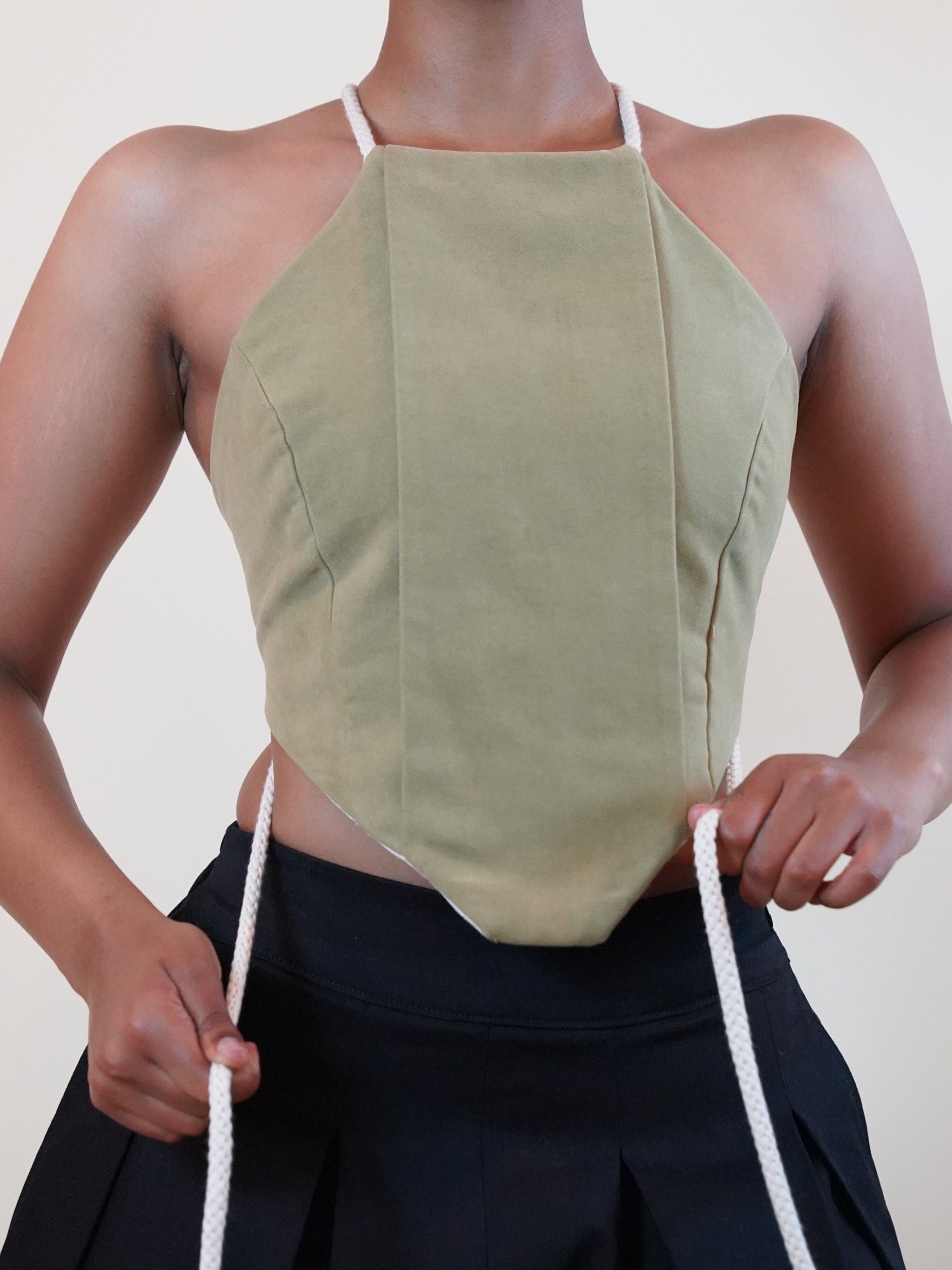 Zevelyn Jean Deonn Halter Top Deonn Halter Top Soft Olive