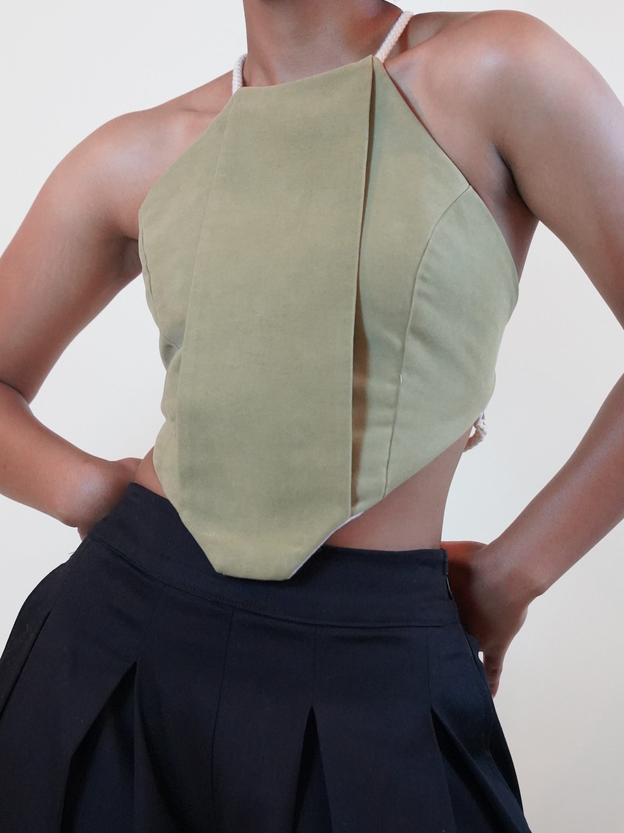 Zevelyn Jean Deonn Halter Top Deonn Halter Top Soft Olive