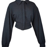 Zevelyn Jean Emerson Cropped Jacket Emerson Cropped Jacket Black Checks