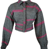 Zevelyn Jean Emerson Cropped Jacket Emerson Cropped Jacket Black & Pink