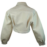 Zevelyn Jean Emerson Cropped Jacket Emerson Cropped Jacket Bone Suede