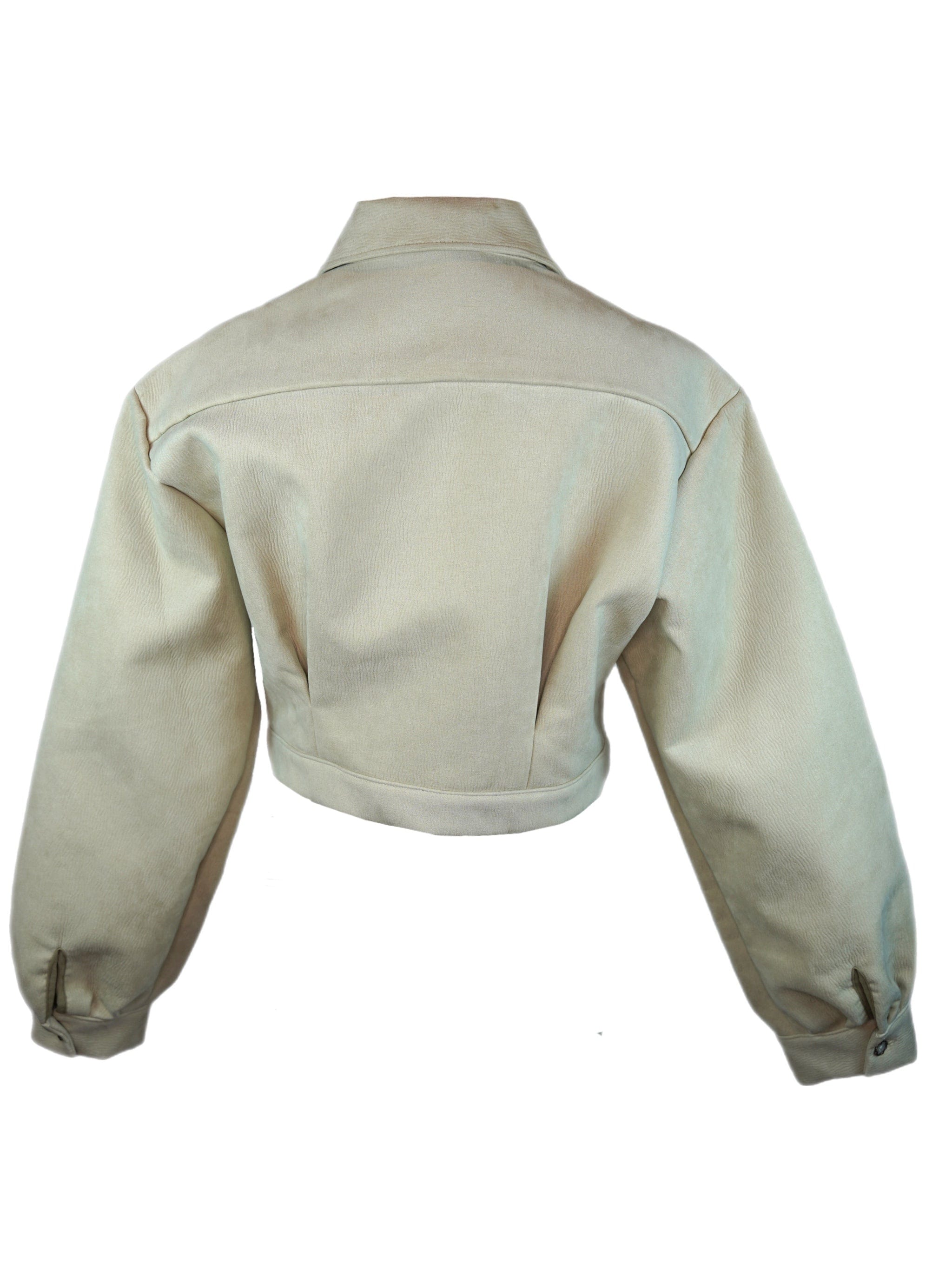 Zevelyn Jean Emerson Cropped Jacket Emerson Cropped Jacket Bone Suede