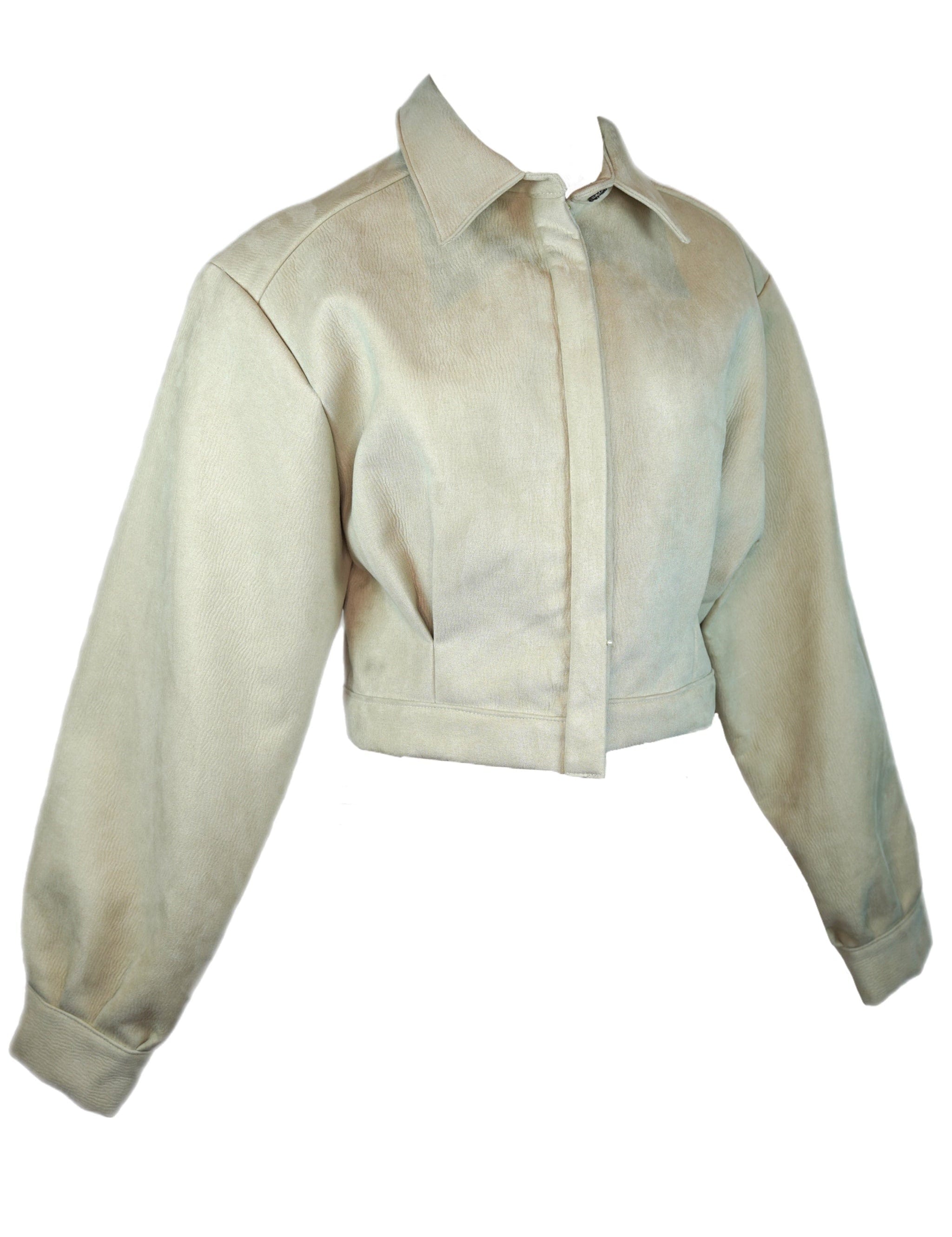 Zevelyn Jean Emerson Cropped Jacket Emerson Cropped Jacket Bone Suede