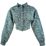 Zevelyn Jean Emerson Cropped Jacket Emerson Cropped Jacket Celadon Blue