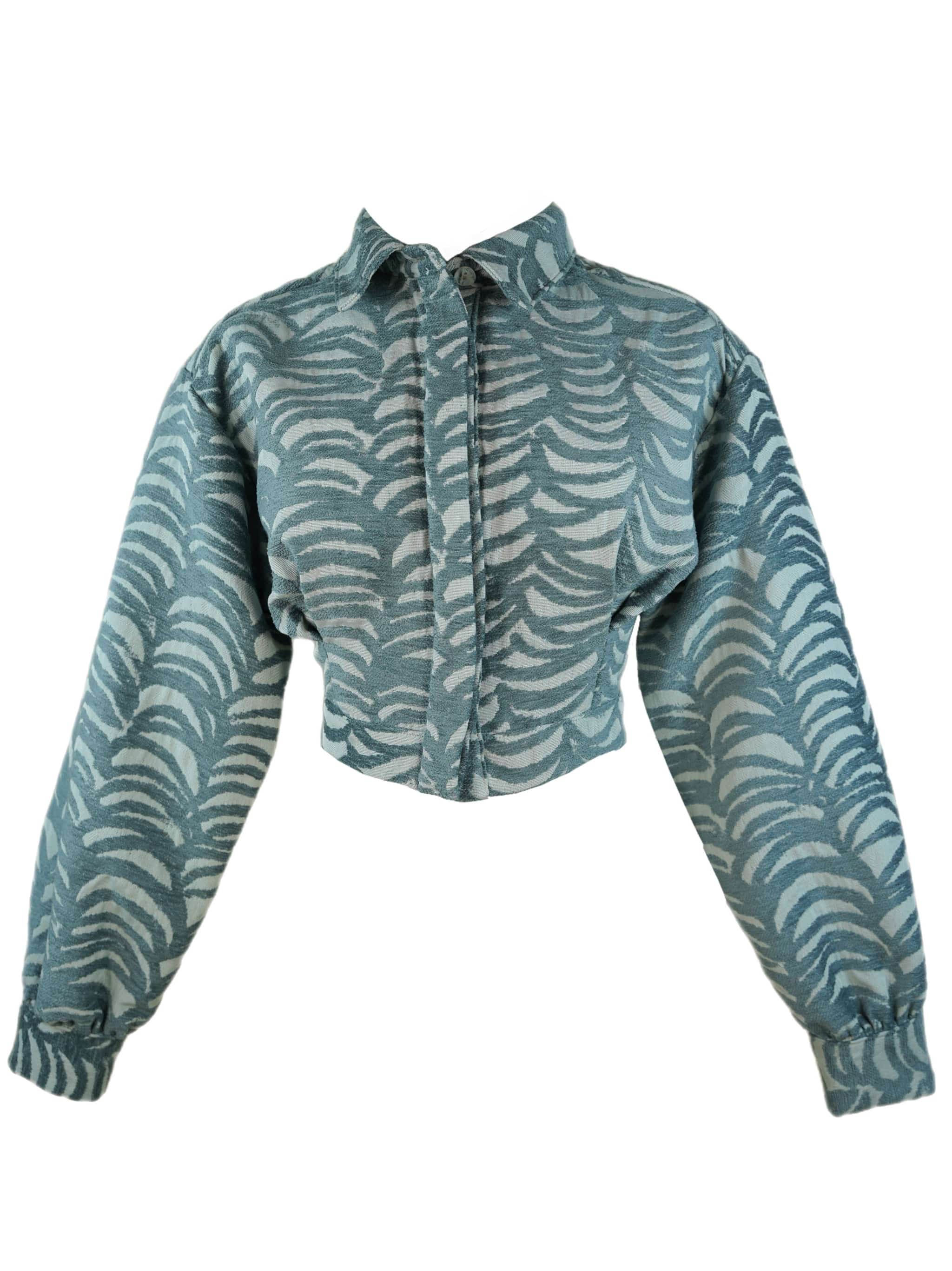 Zevelyn Jean Emerson Cropped Jacket Emerson Cropped Jacket Celadon Blue