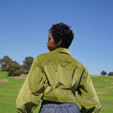 Zevelyn Jean Emerson Cropped Jacket Emerson Cropped Jacket Green Apple