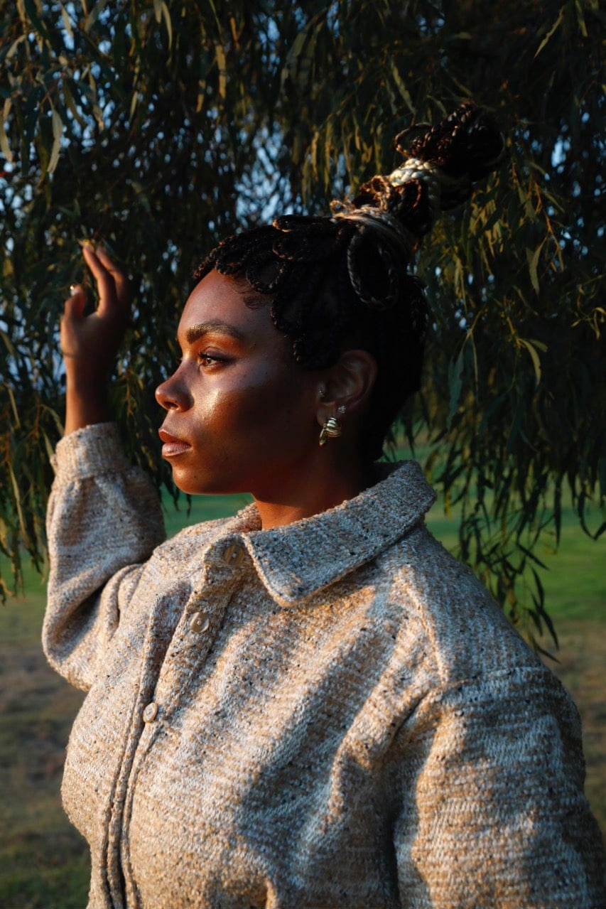 Zevelyn Jean Emerson Cropped Jacket Emerson Cropped Jacket Ivory Swirl