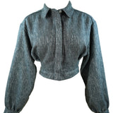 Zevelyn Jean Emerson Cropped Jacket Emerson Cropped Jacket Marble Blue