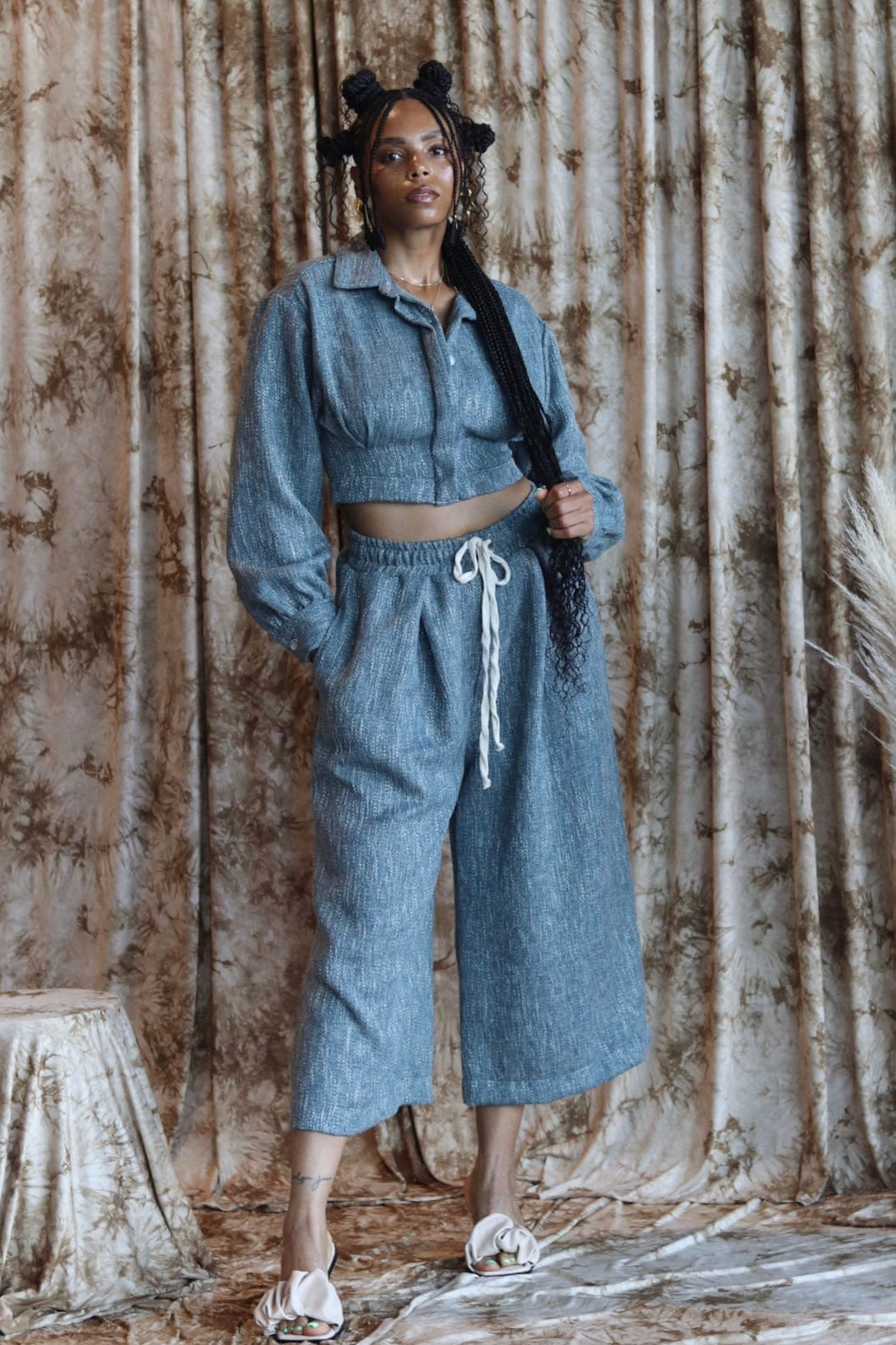 Zevelyn Jean Emerson Cropped Jacket Emerson Cropped Jacket Marble Blue