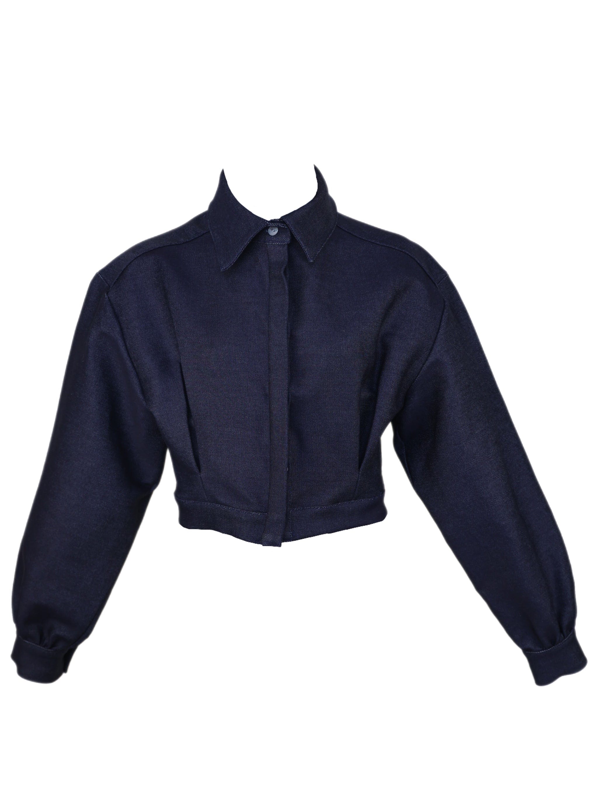 Zevelyn Jean Emerson Cropped Jacket Emerson Cropped Jacket Midnight Blue Denim