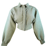 Zevelyn Jean Emerson Cropped Jacket Emerson Cropped Jacket Moss