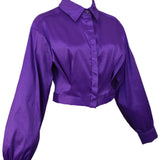 Zevelyn Jean Emerson Cropped Jacket Emerson Cropped Jacket Purple