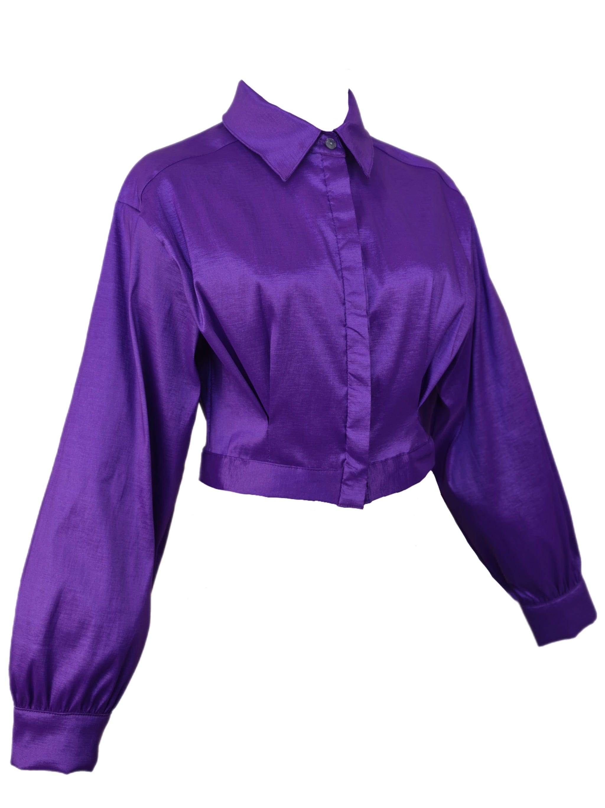 Zevelyn Jean Emerson Cropped Jacket Emerson Cropped Jacket Purple