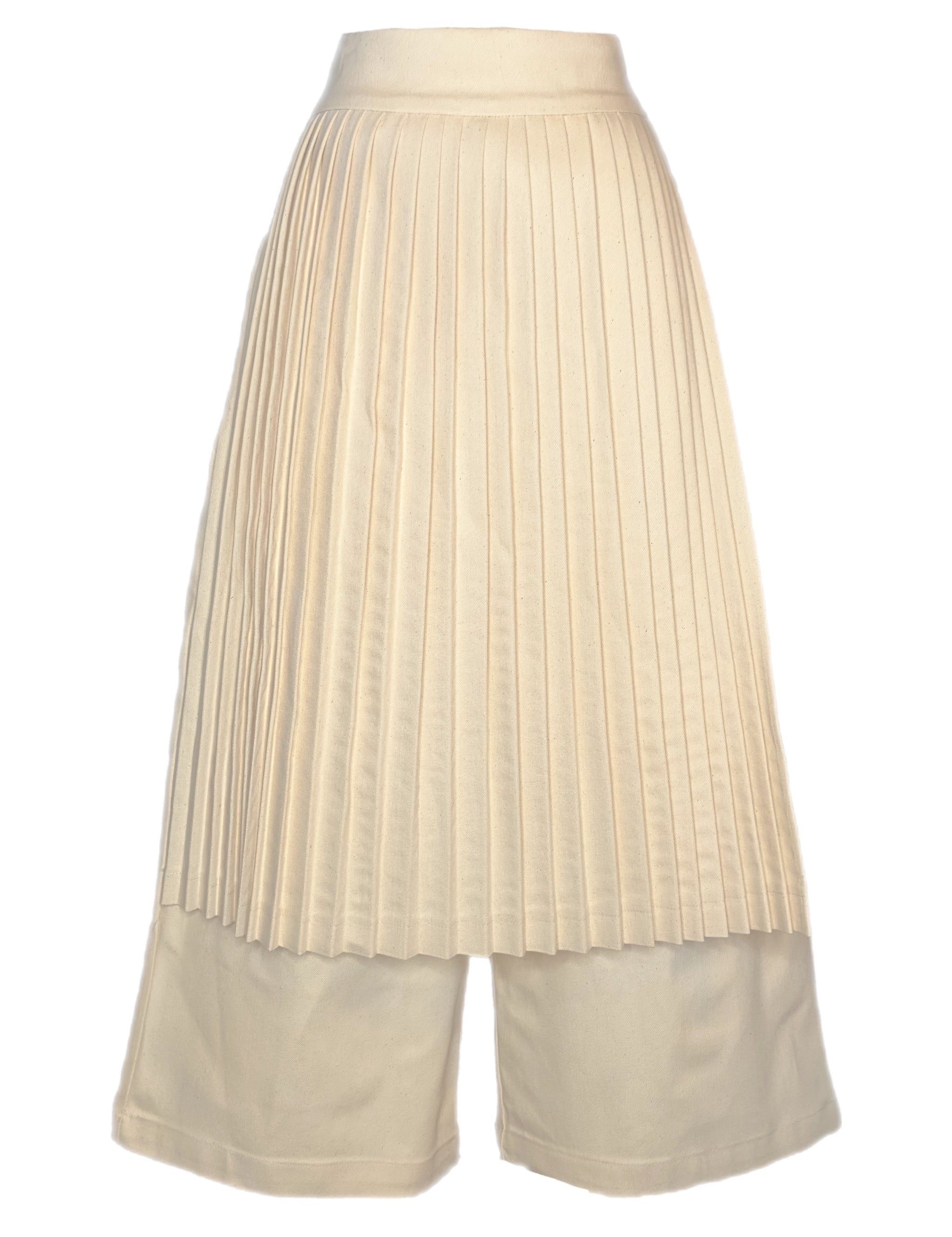 Zevelyn Jean Emerson Pleated Cropped Pant Emerson Pleated Cropped Pant Ivory Denim