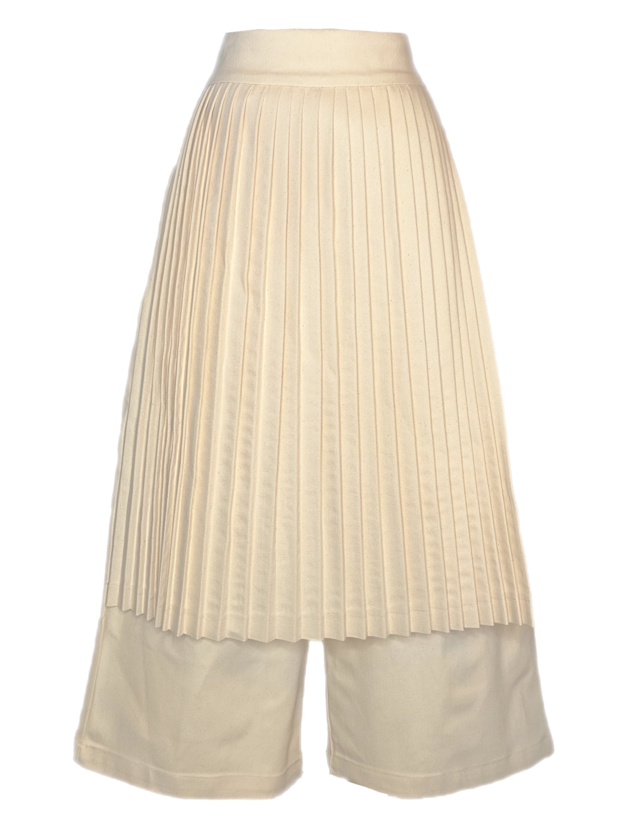 Zevelyn Jean Emerson Pleated Cropped Pant Emerson Pleated Cropped Pant Ivory Denim