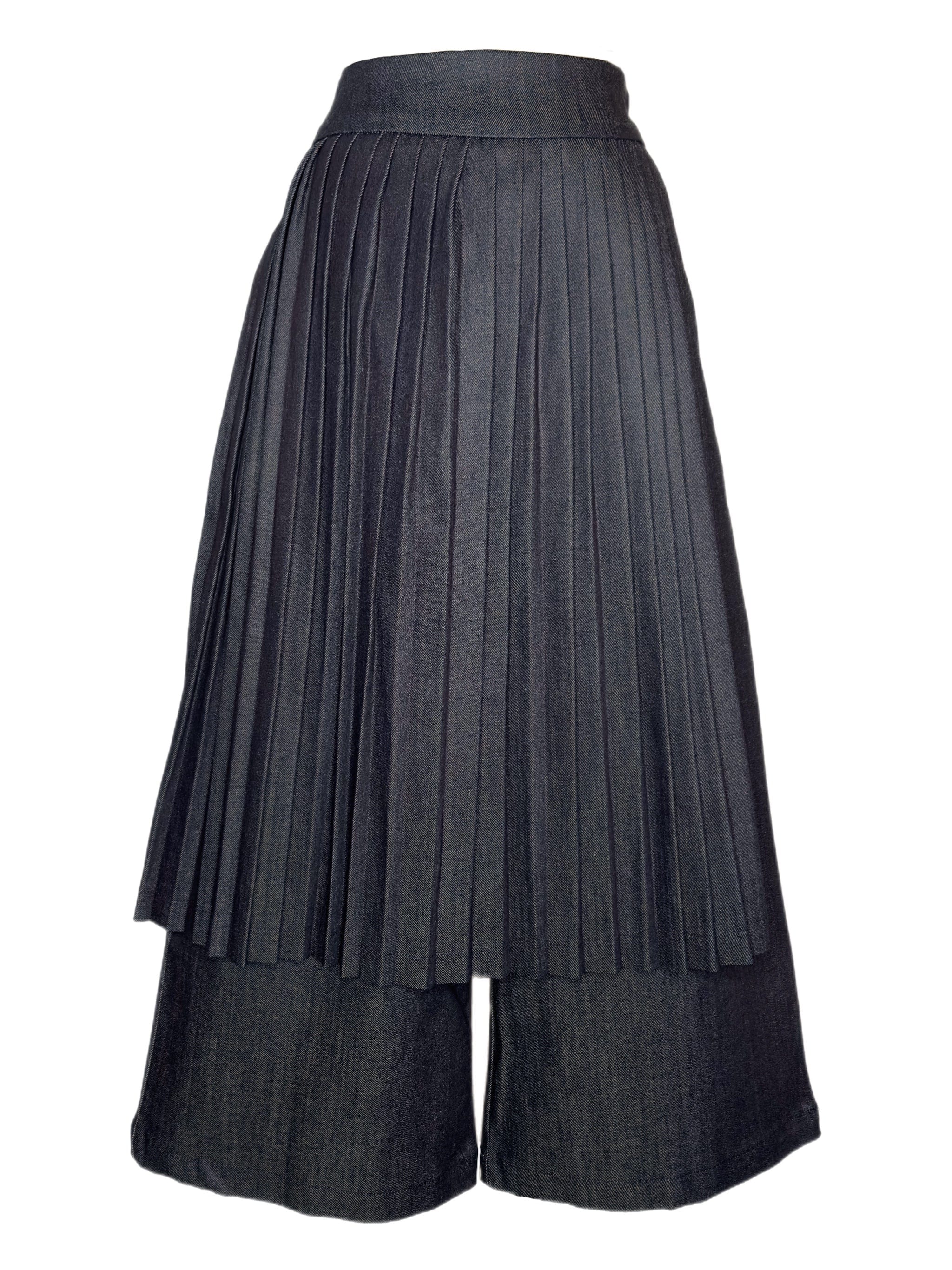 Zevelyn Jean Emerson Pleated Cropped Pant Emerson Pleated Cropped Pant Midnight Blue Denim