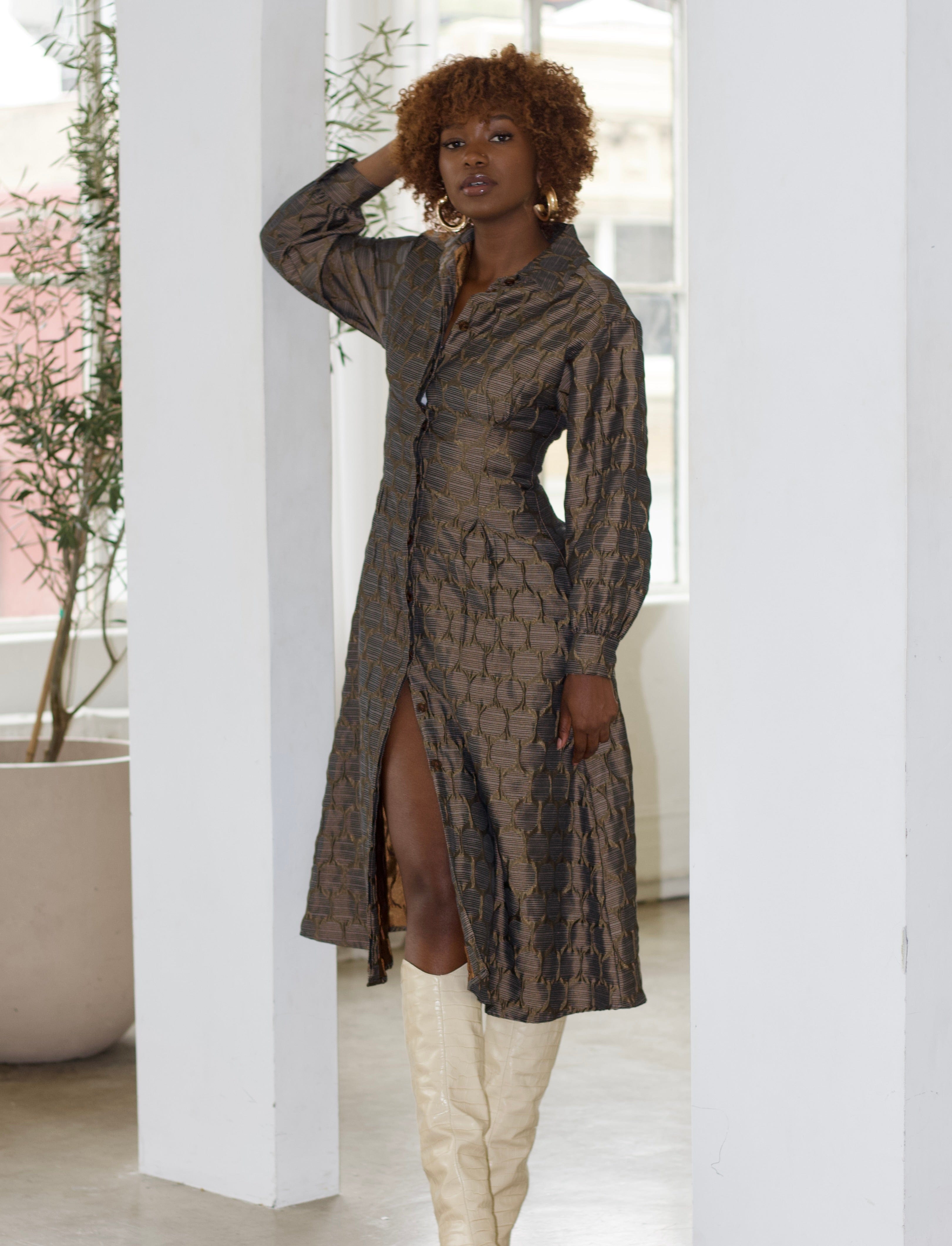 Zevelyn Jean Evoree Maxi Dress Evoree Maxi Shirtdress Burnt Olive