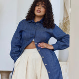 Zevelyn Jean Evoree Maxi Dress Evoree Maxi Shirtdress Classic Denim