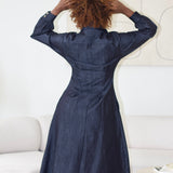 Zevelyn Jean Evoree Maxi Dress Evoree Maxi Shirtdress Dark Denim