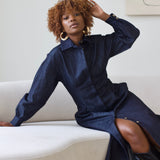 Zevelyn Jean Evoree Maxi Dress Evoree Maxi Shirtdress Dark Denim