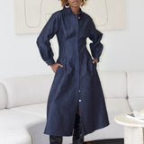 Zevelyn Jean Evoree Maxi Dress Evoree Maxi Shirtdress Dark Denim