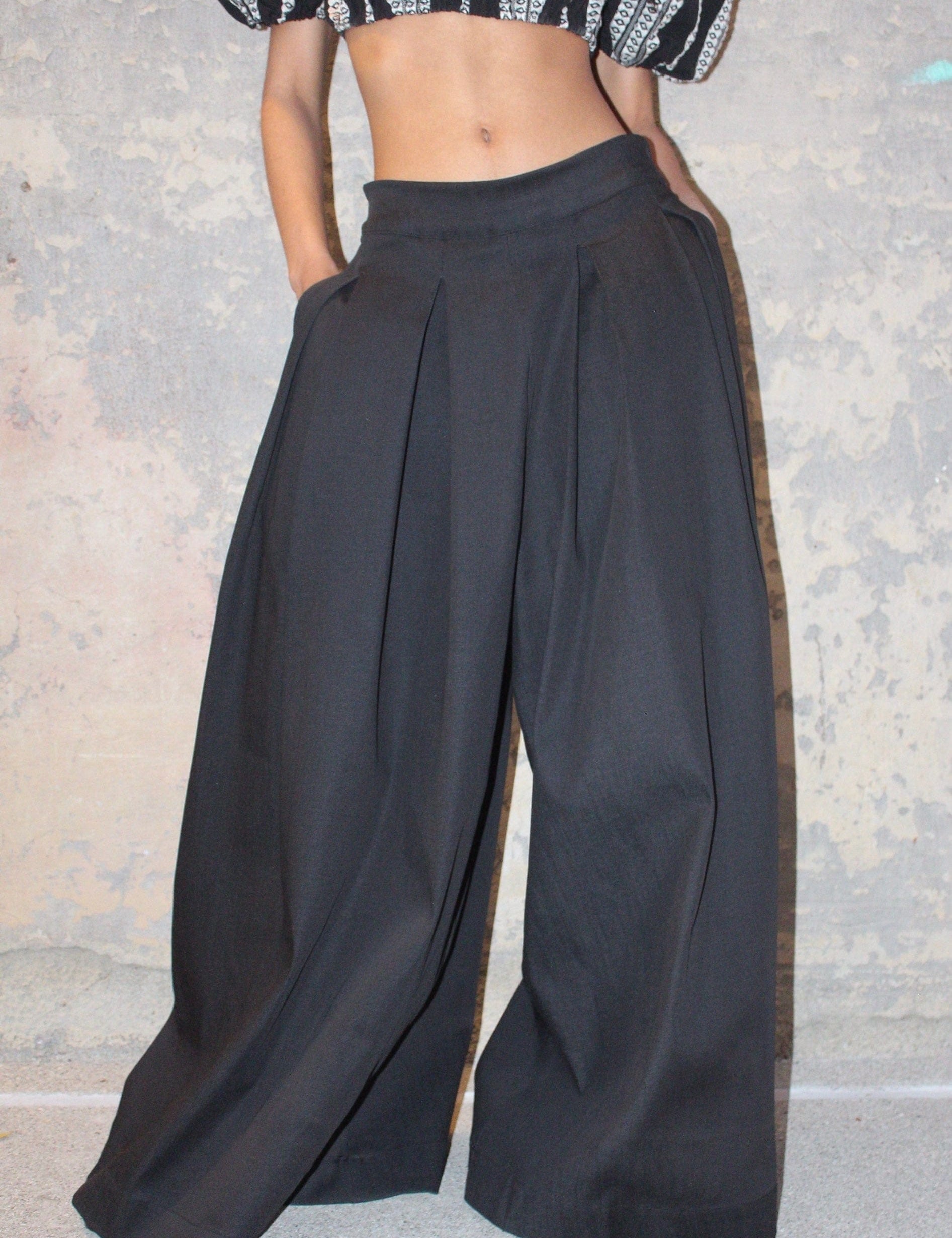 Zevelyn Jean Khadijah Wide Leg Pant KHADIJAH WIDE LEG PANT Black Denim