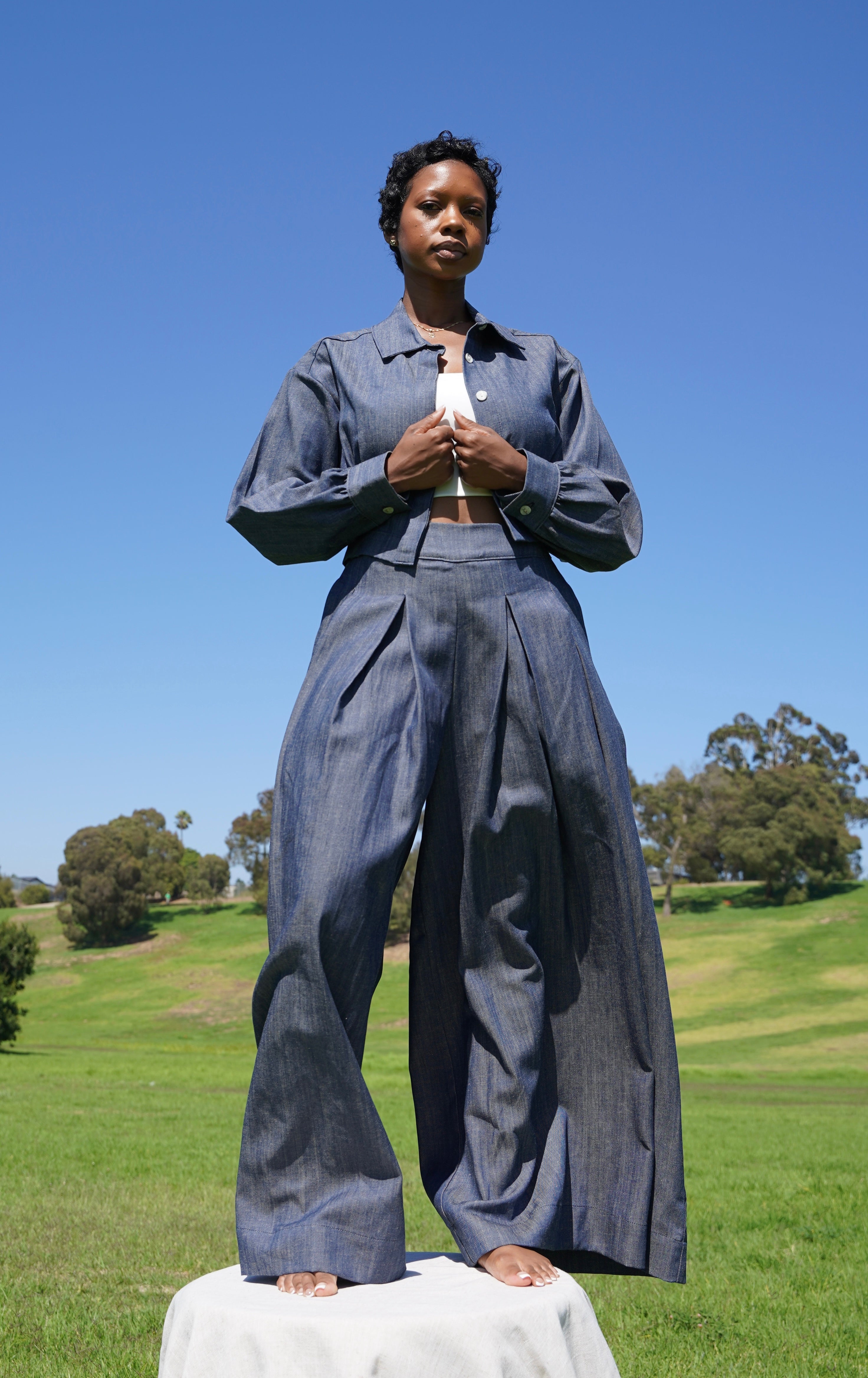 Zevelyn Jean Khadijah Wide Leg Pant KHADIJAH WIDE LEG PANT Classic Denim