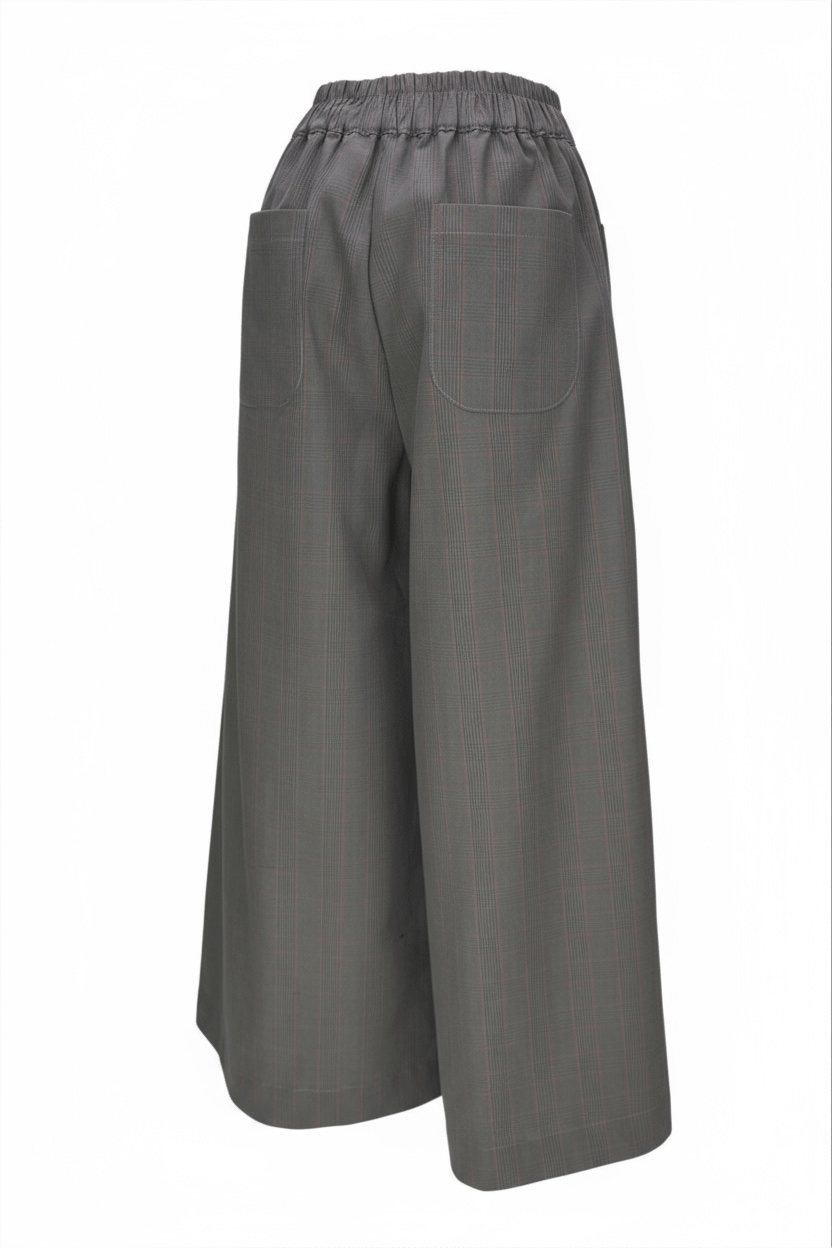 Zevelyn Jean Khadijah Wide Leg Pant KHADIJAH WIDE LEG PANT Iron Plaid