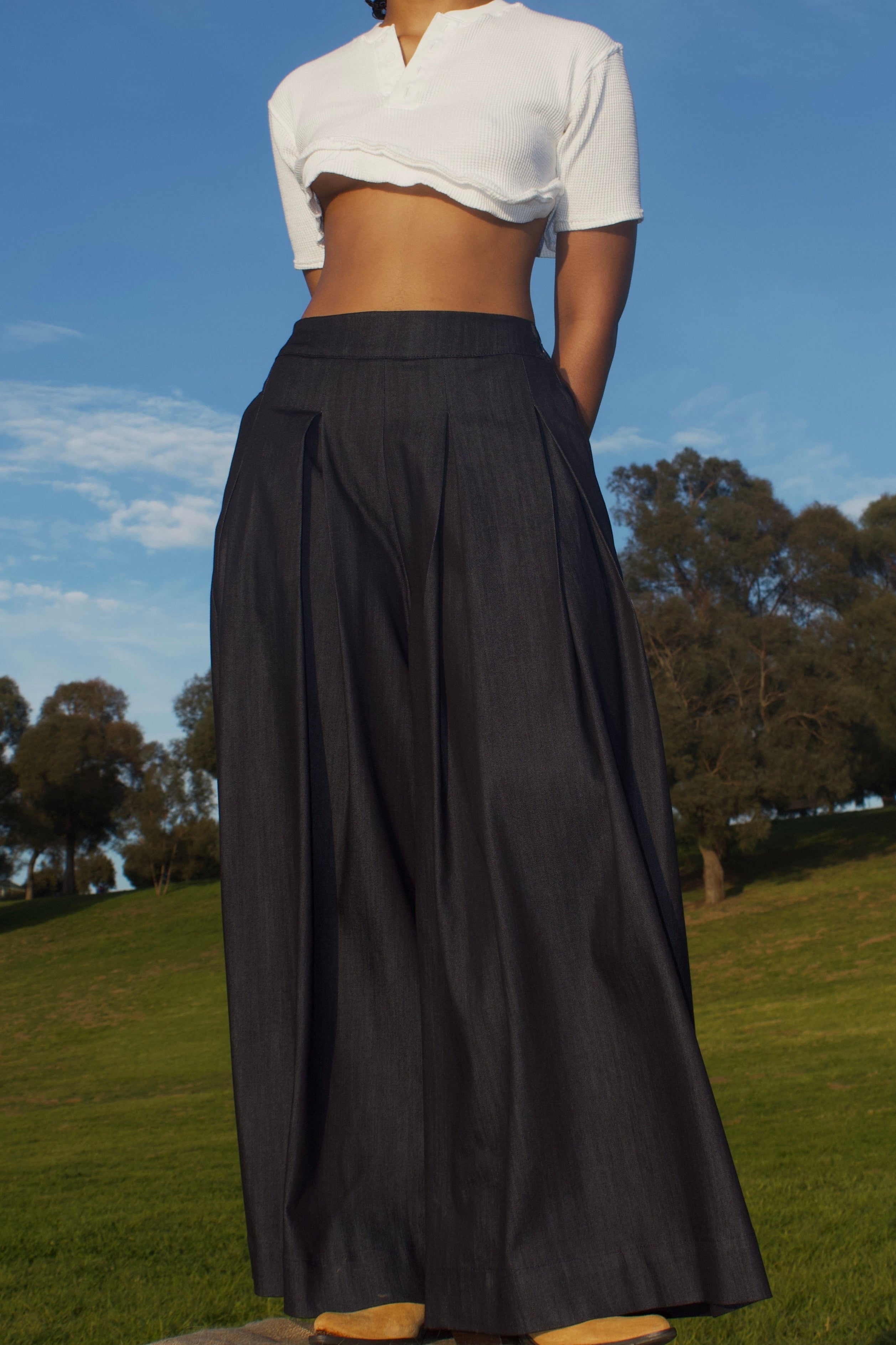 Zevelyn Jean Khadijah Wide Leg Pant KHADIJAH WIDE LEG PANT Midnight Blue Denim