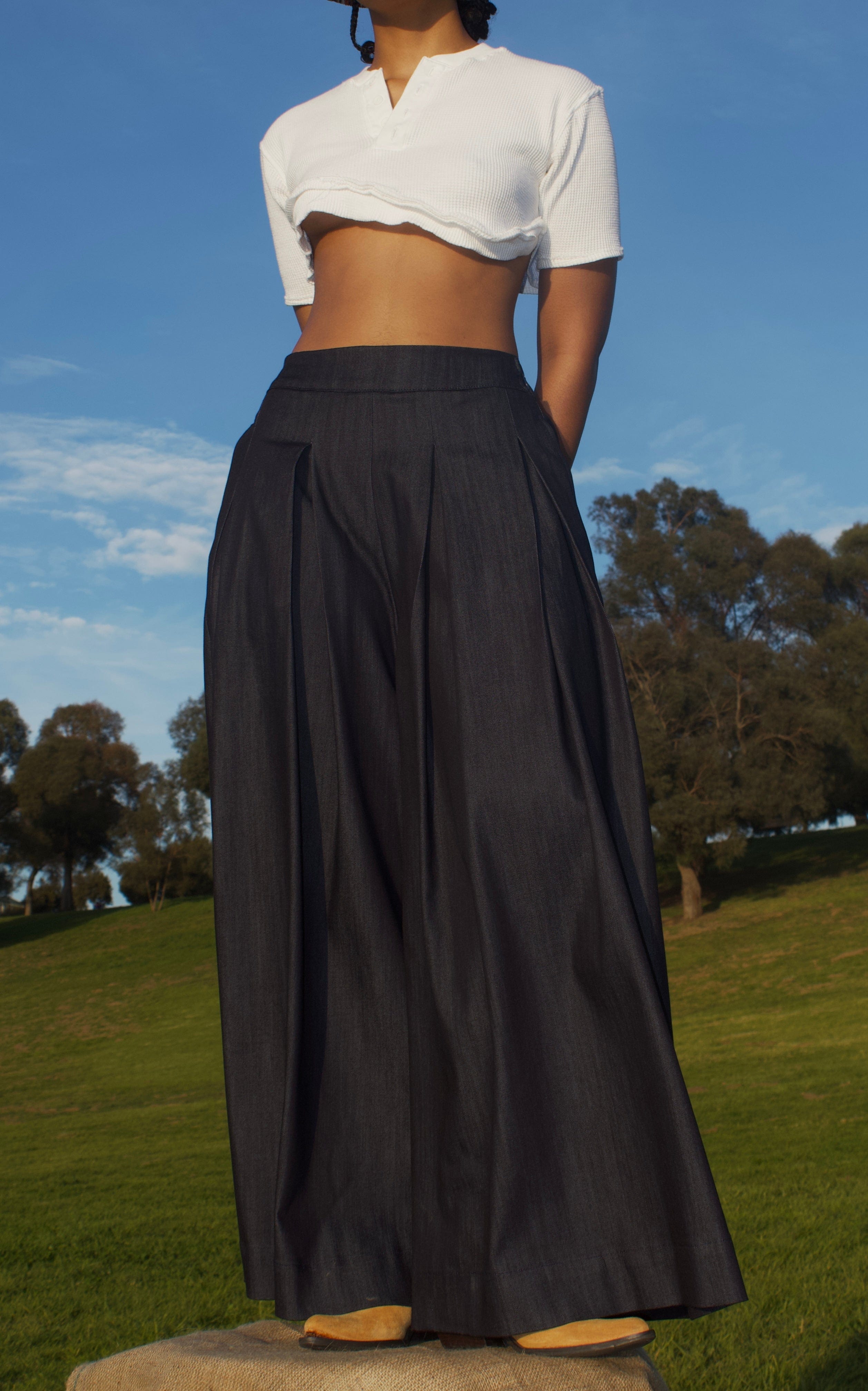 Zevelyn Jean Khadijah Wide Leg Pant KHADIJAH WIDE LEG PANT Midnight Blue Denim