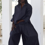 Zevelyn Jean Khadijah Wide Leg Pant KHADIJAH WIDE LEG PANT Midnight Blue Denim