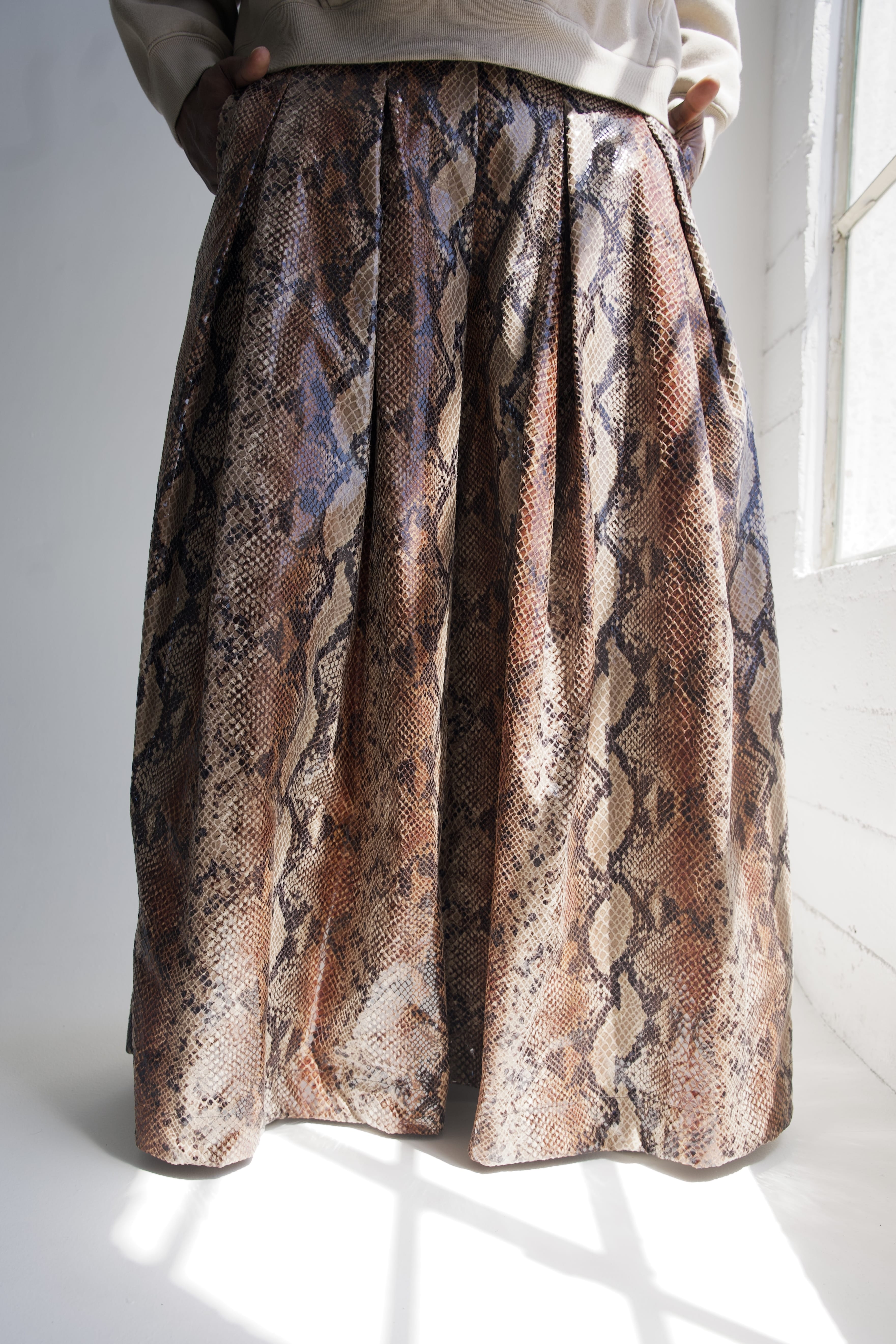 Zevelyn Jean Khadijah Wide Leg Pant KHADIJAH WIDE LEG PANT Mocha Snakeskin
