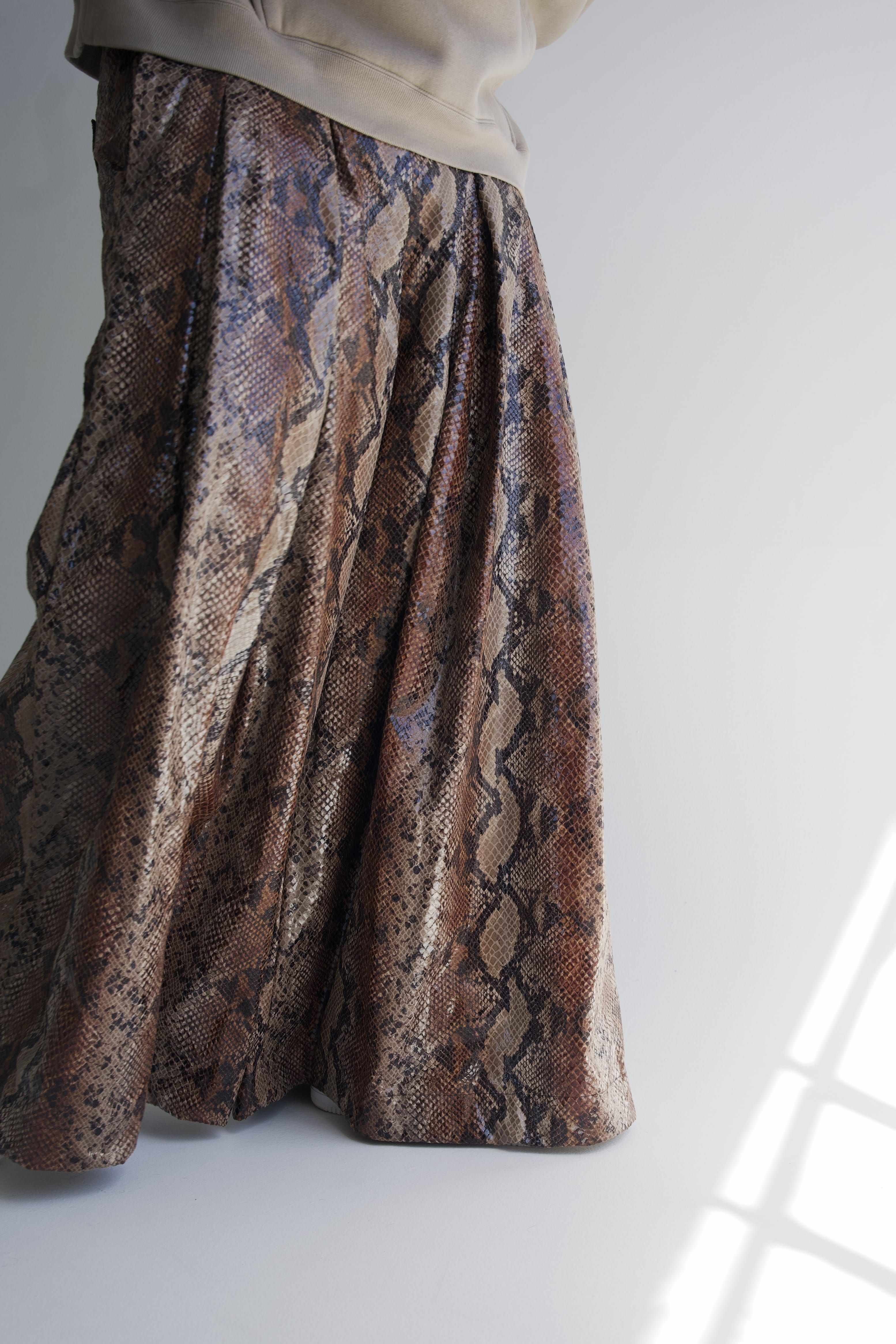 Zevelyn Jean Khadijah Wide Leg Pant KHADIJAH WIDE LEG PANT Mocha Snakeskin
