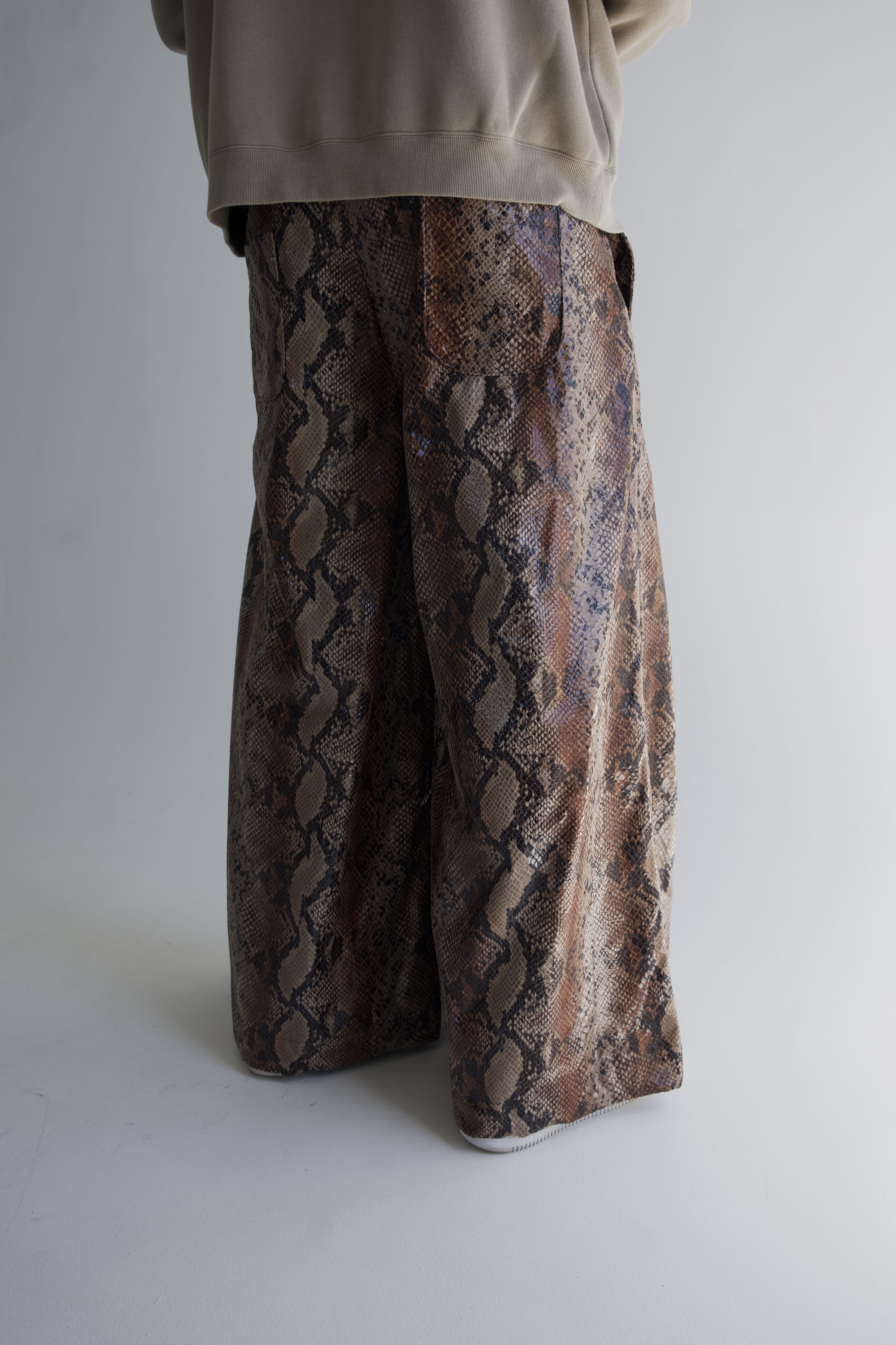 Zevelyn Jean Khadijah Wide Leg Pant KHADIJAH WIDE LEG PANT Mocha Snakeskin