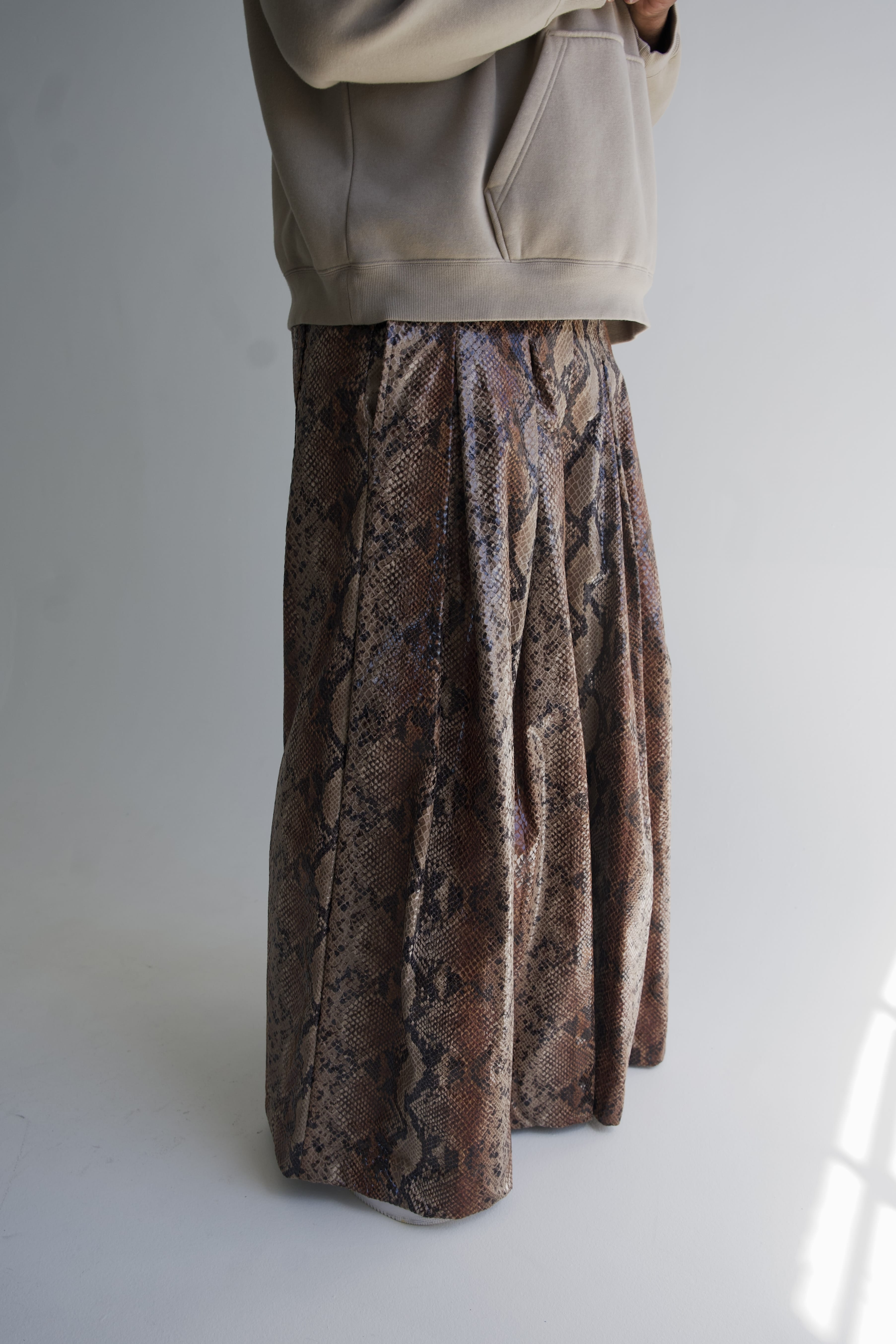 Zevelyn Jean Khadijah Wide Leg Pant KHADIJAH WIDE LEG PANT Mocha Snakeskin