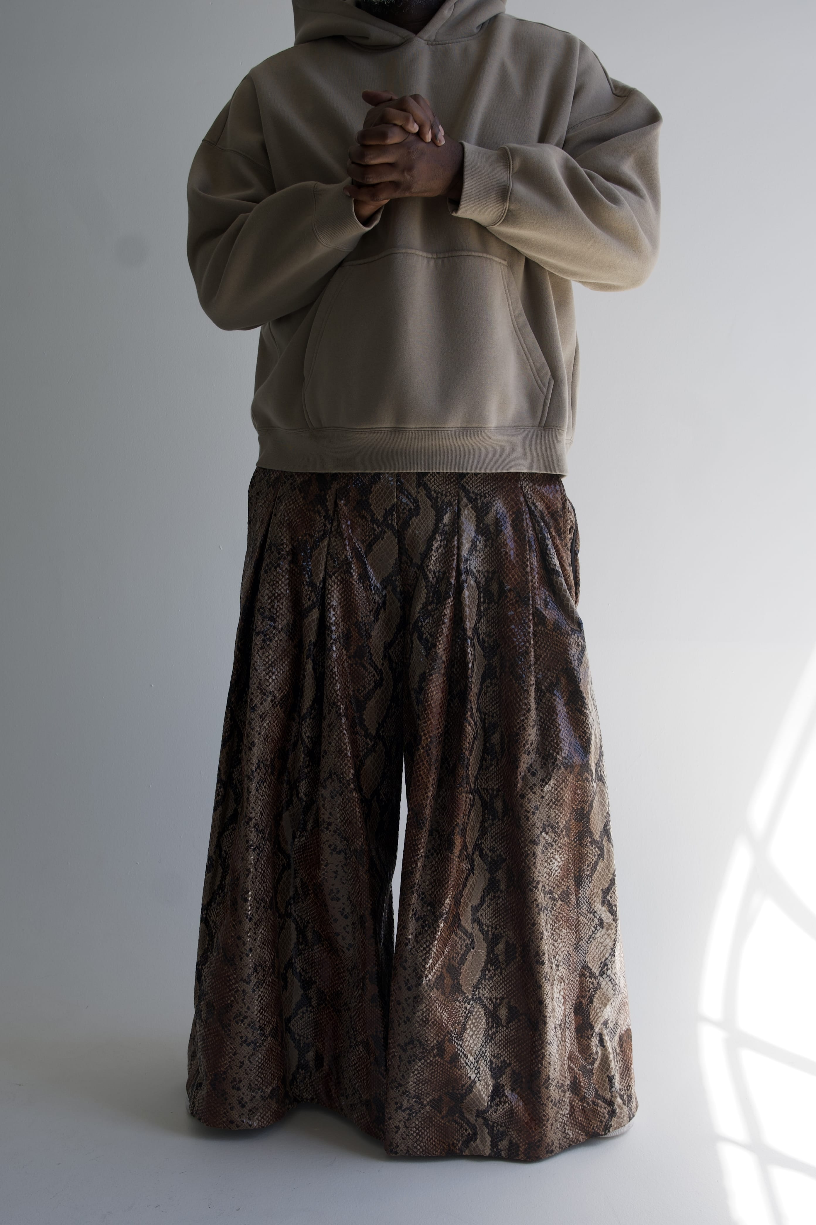 Zevelyn Jean Khadijah Wide Leg Pant KHADIJAH WIDE LEG PANT Mocha Snakeskin