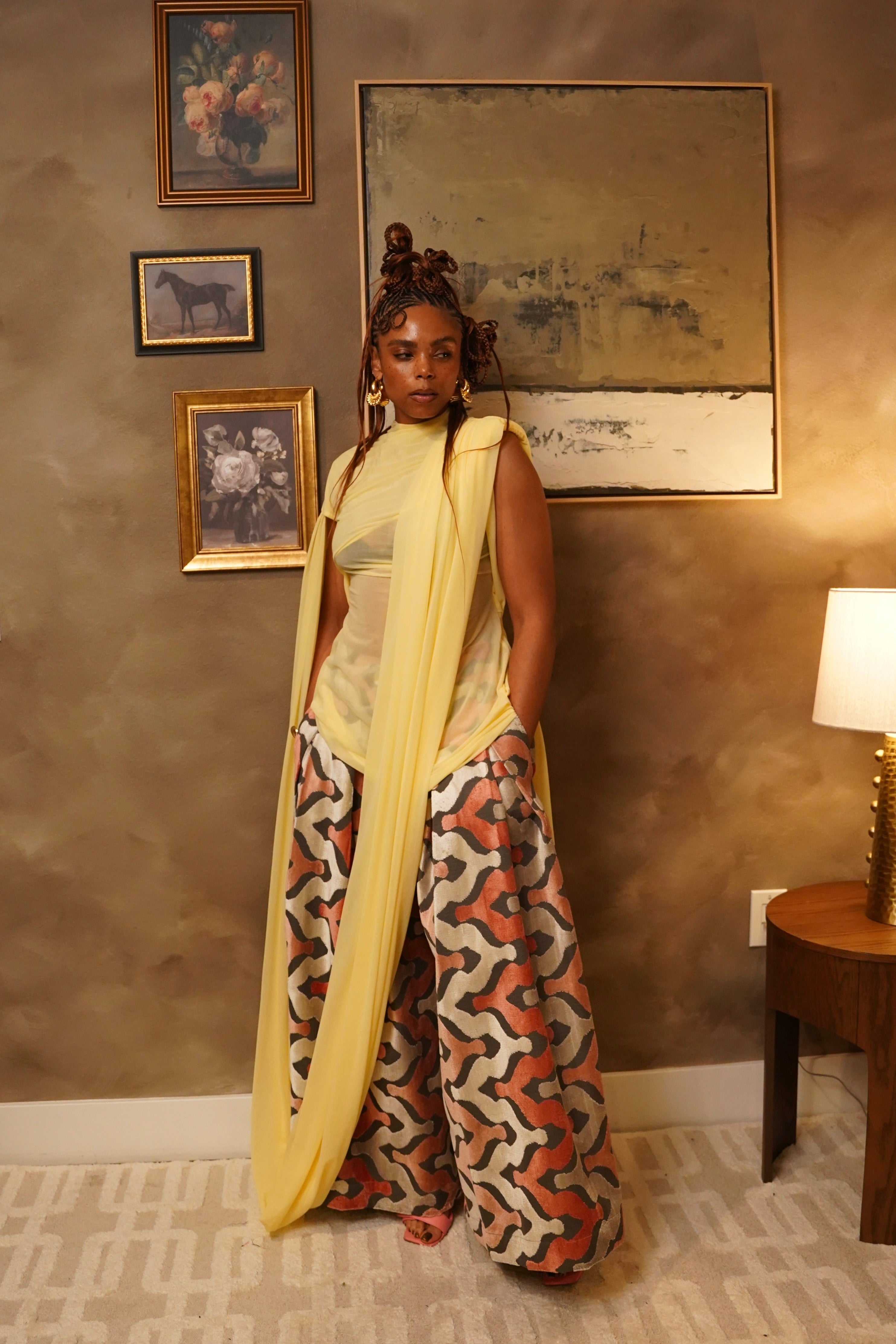 Zevelyn Jean Khadijah Wide Leg Pant KHADIJAH WIDE LEG PANT Peach Haze