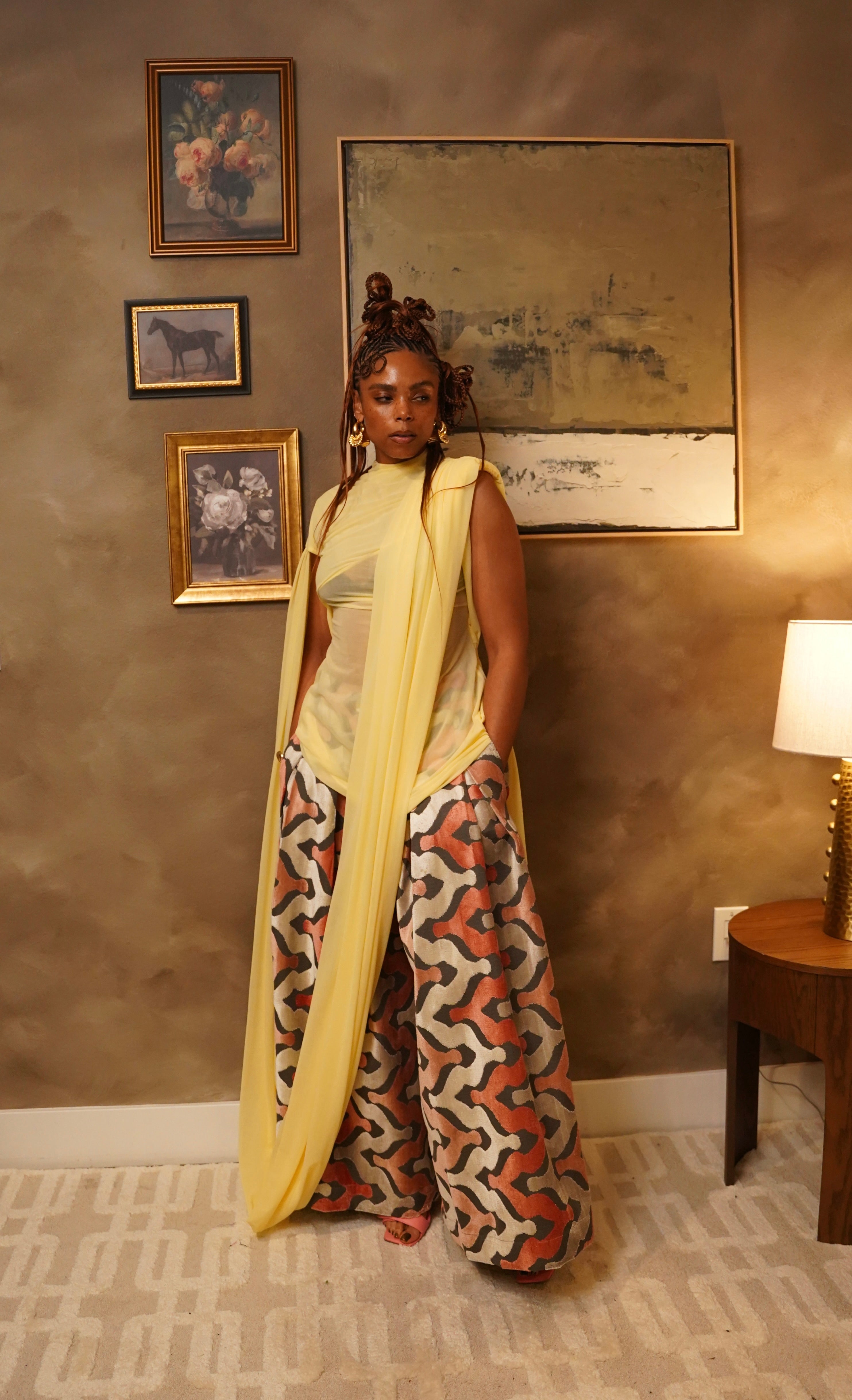 Zevelyn Jean Khadijah Wide Leg Pant KHADIJAH WIDE LEG PANT Peach Haze