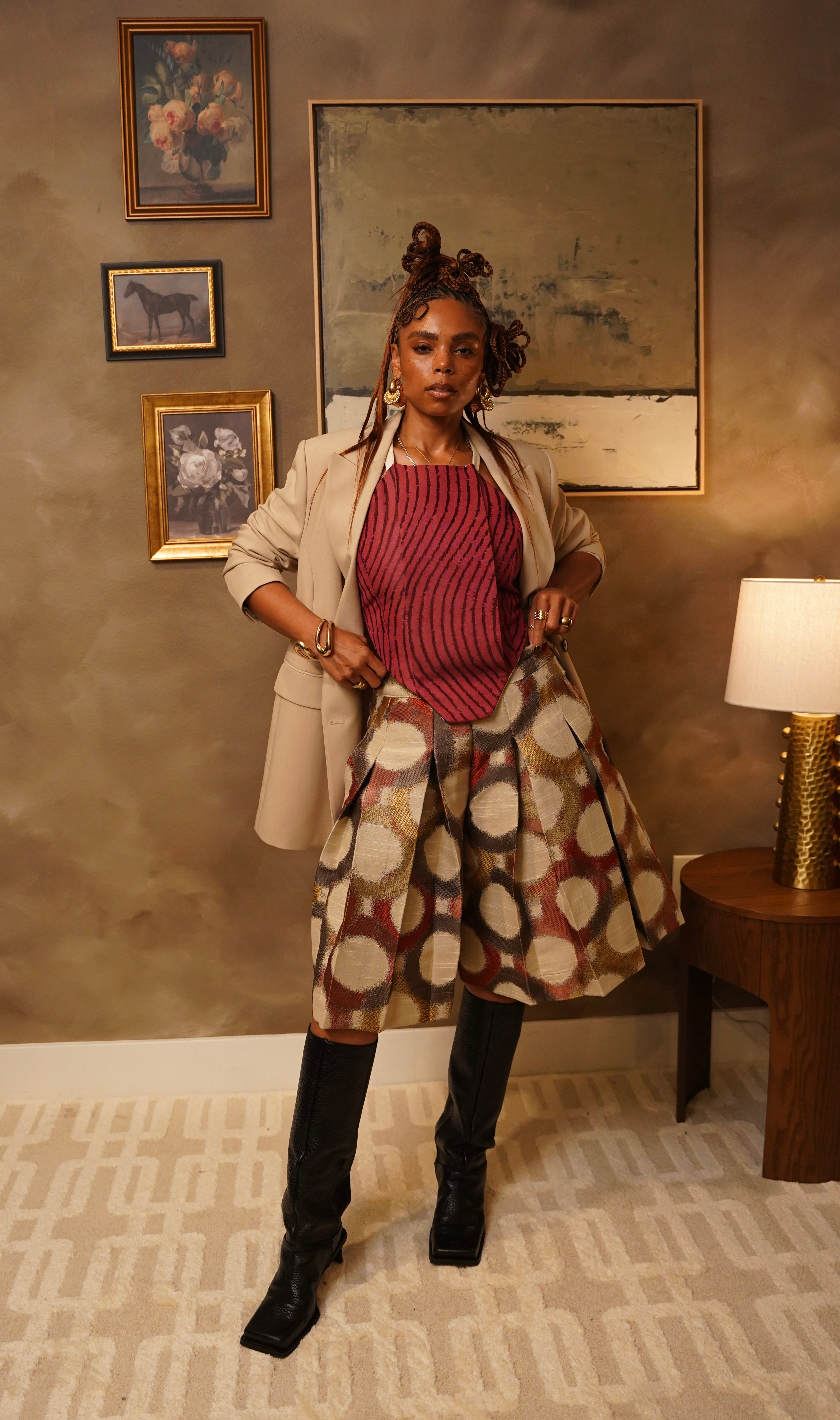 Zevelyn Jean Koda Shorts KODA SHORTS Almond Mahogany