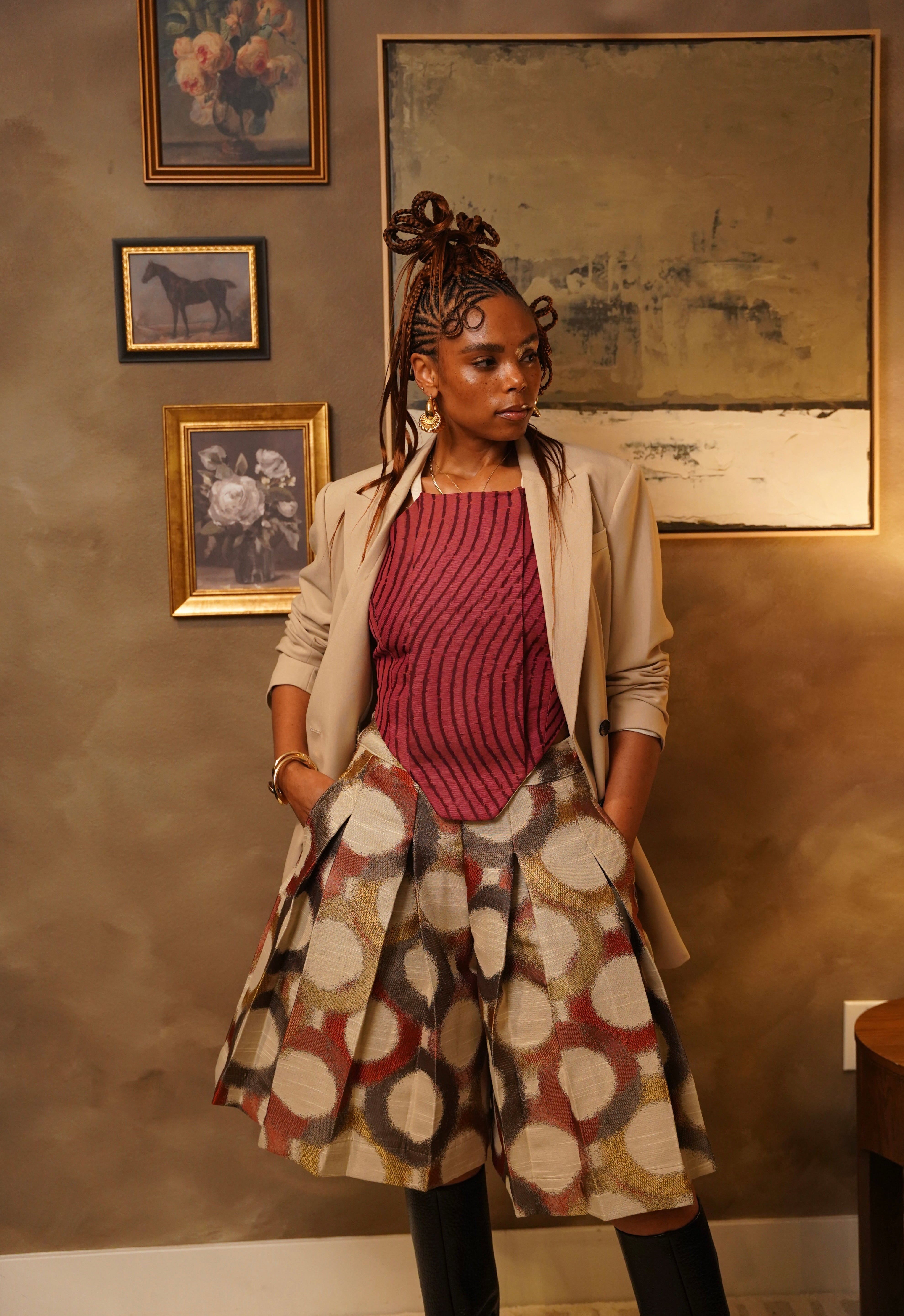 Zevelyn Jean Koda Shorts KODA SHORTS Almond Mahogany