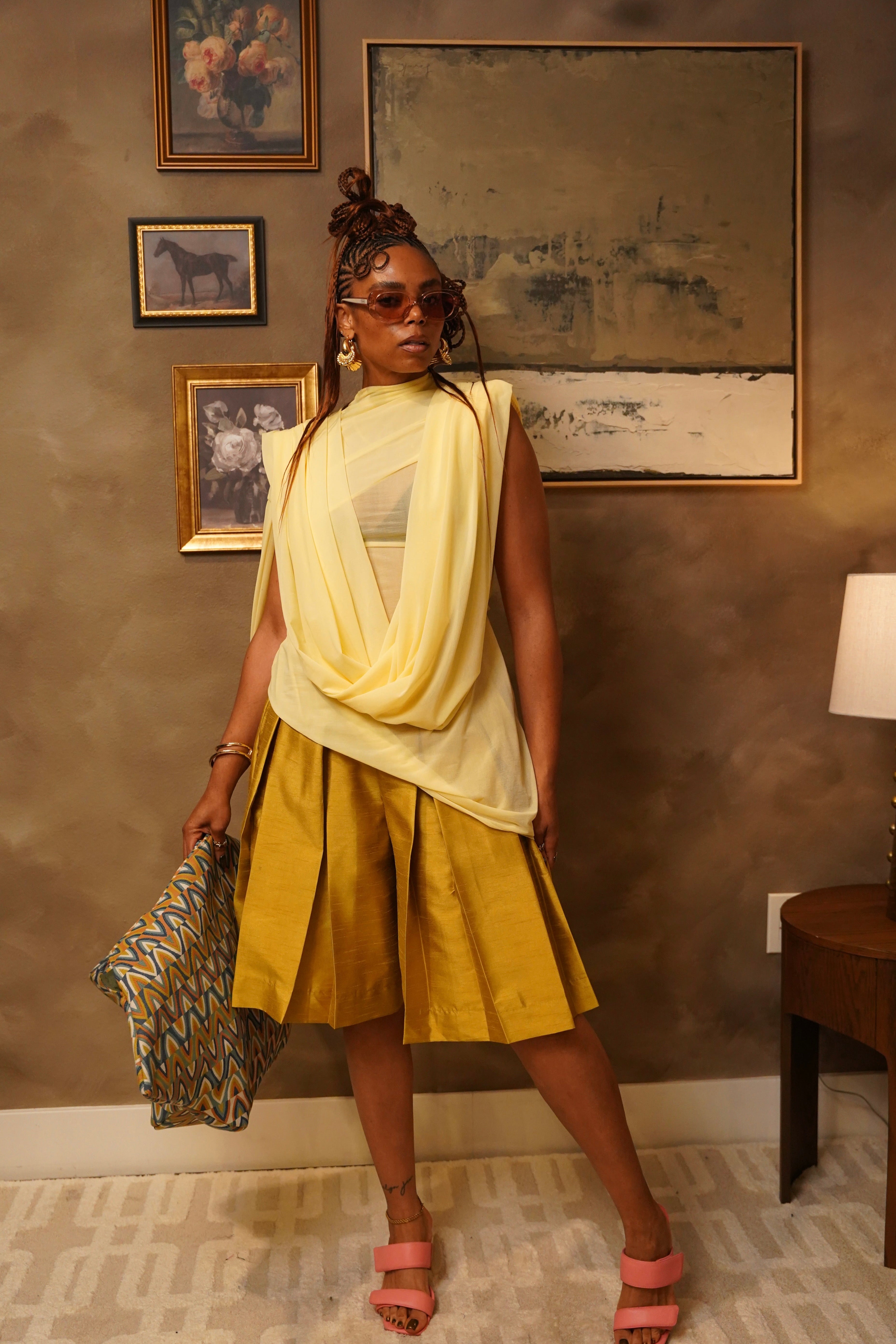 Zevelyn Jean Koda Shorts KODA SHORTS Chartreuse