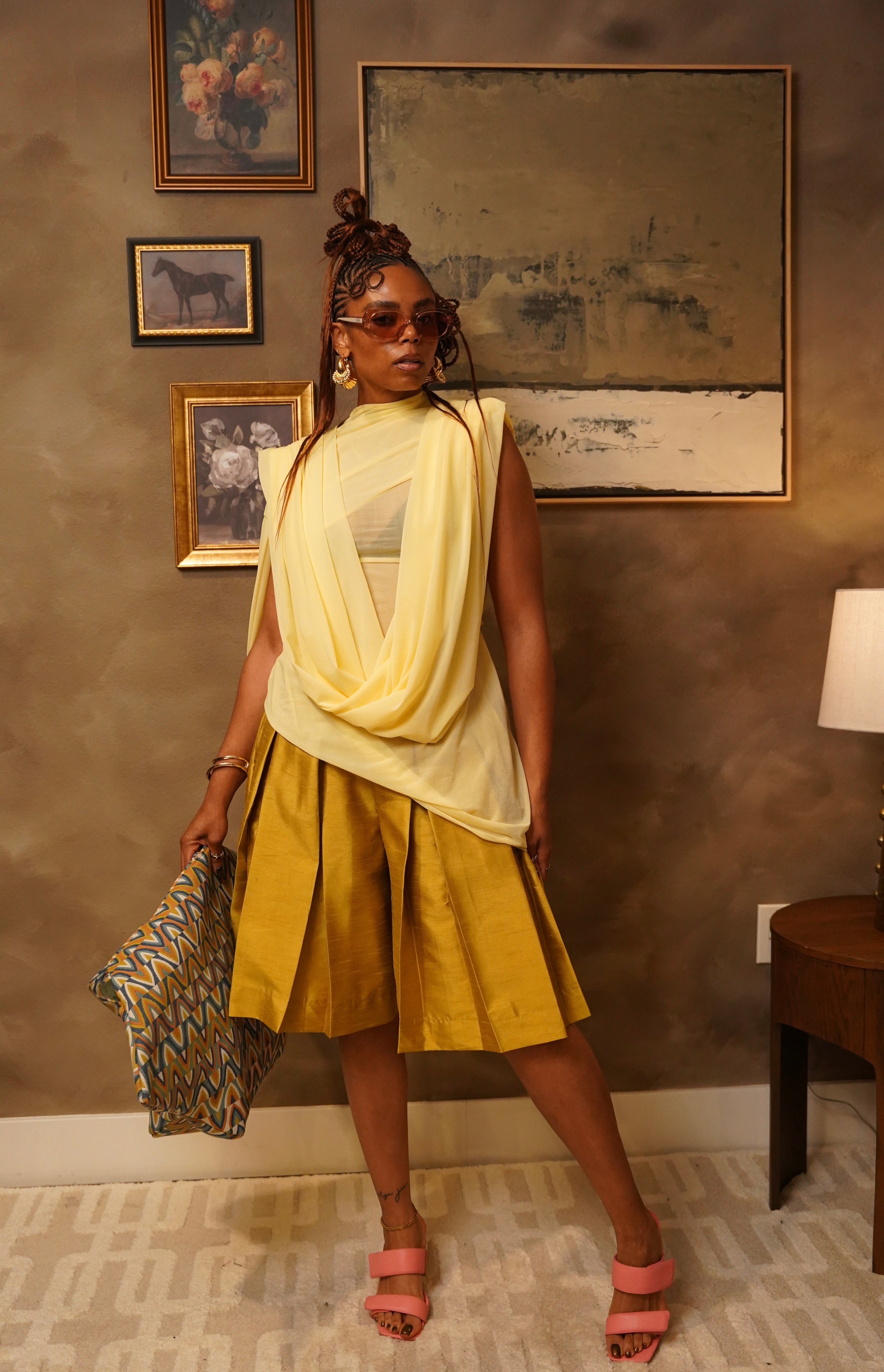 Zevelyn Jean Koda Shorts KODA SHORTS Chartreuse