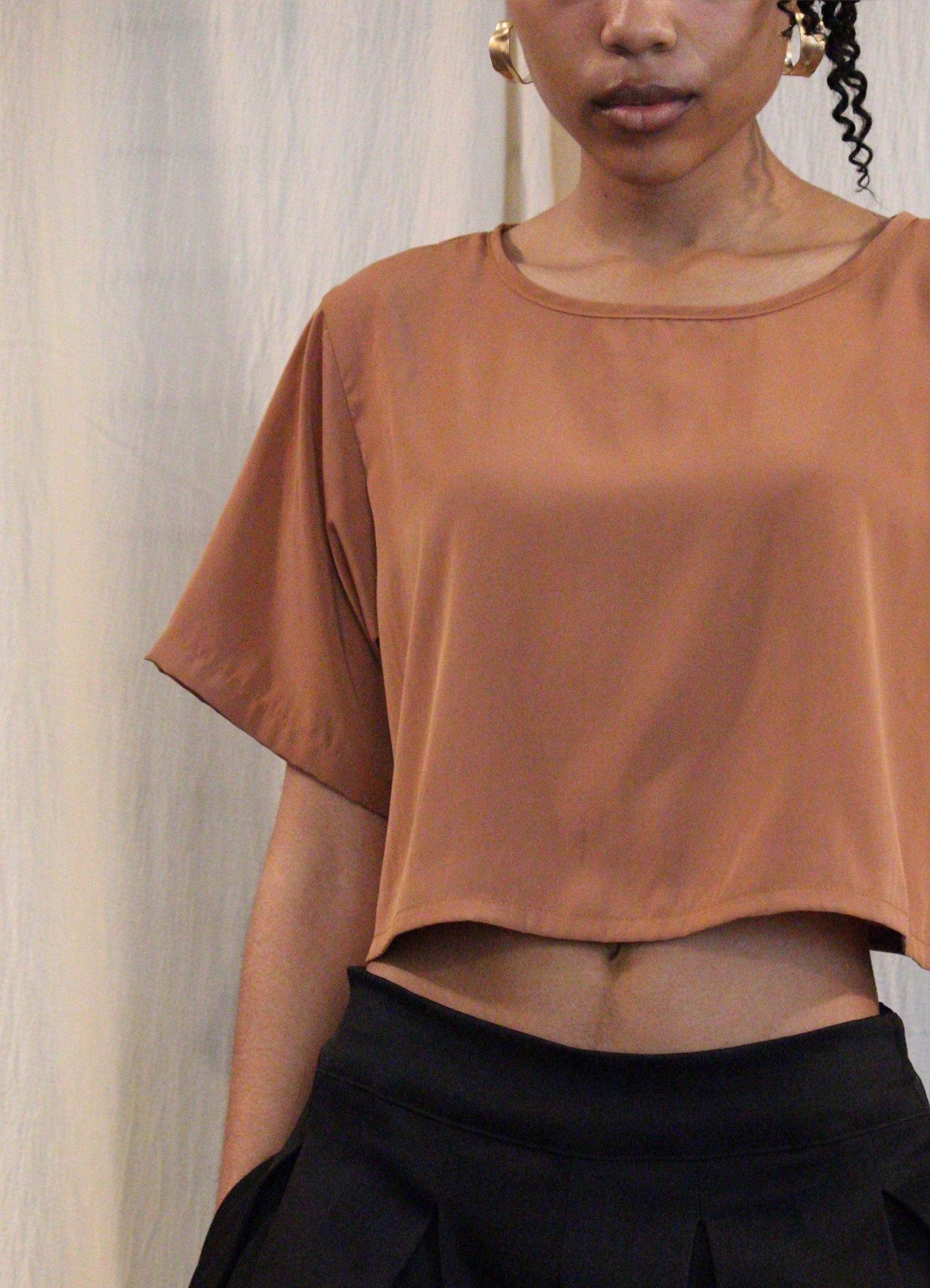 Zevelyn Jean Remi Cropped Blouse Remi Cropped Blouse Cider