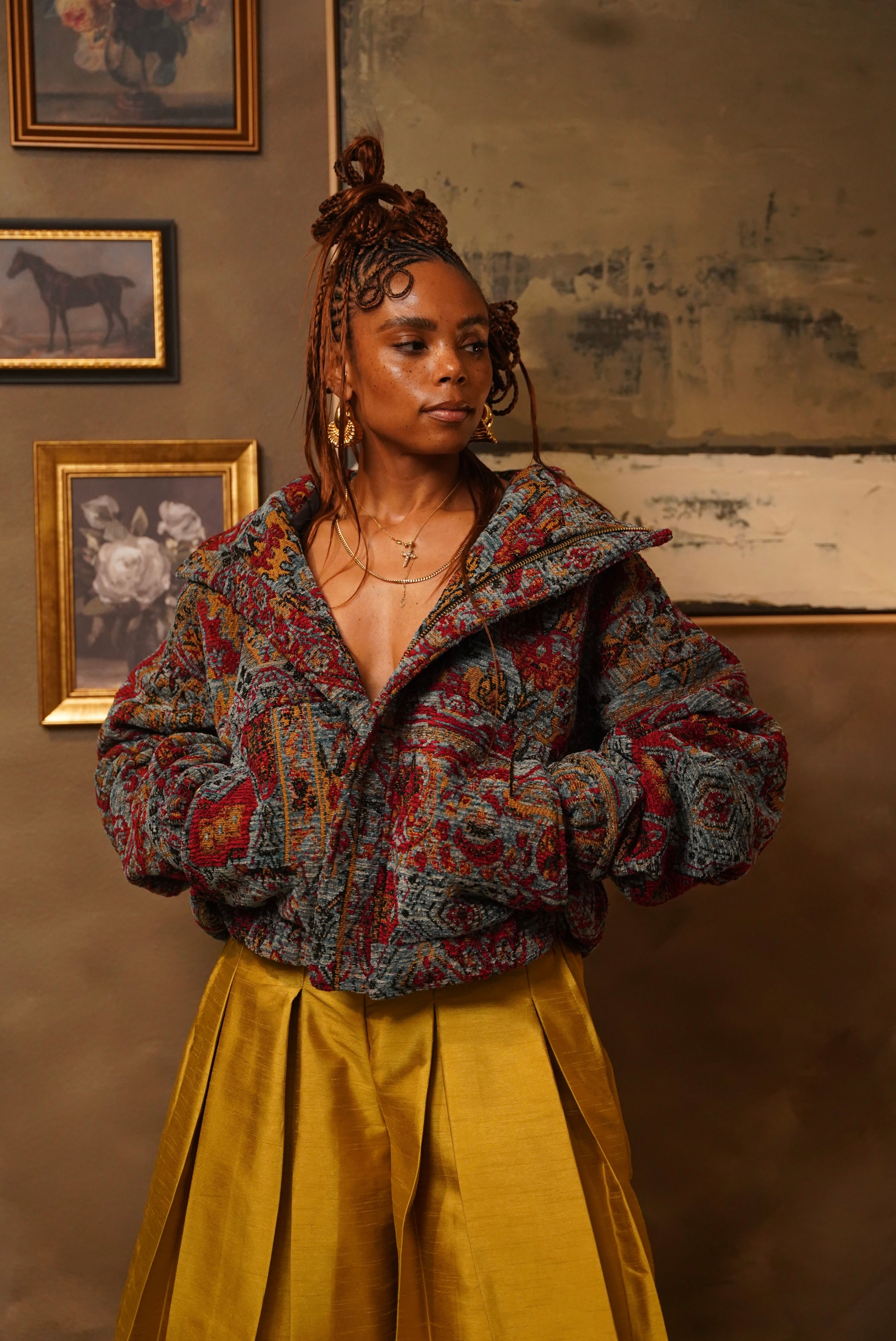 Zevelyn Jean Zane Bomber Jacket ZANE BOMBER Antique Ocean